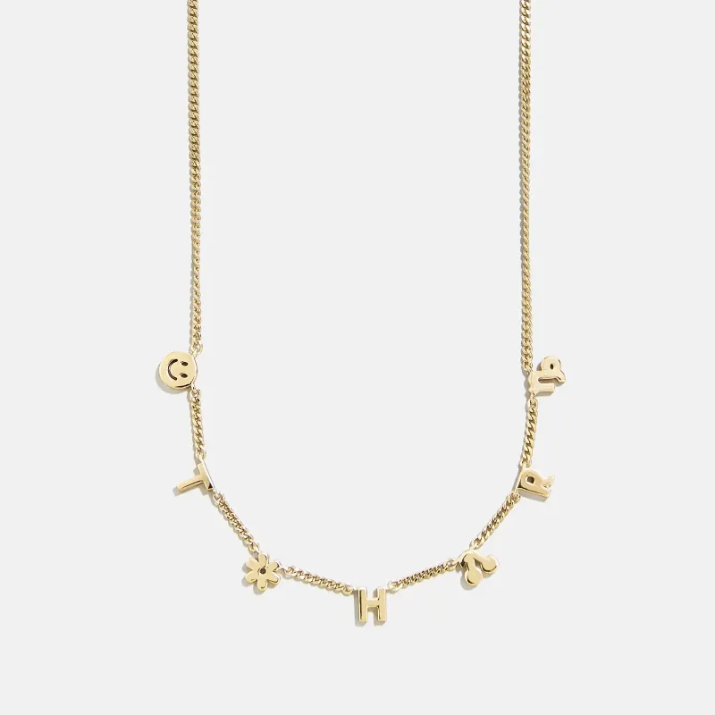 Mini 14K Gold Custom Icon Necklace - 14K Gold made by BaubleBar