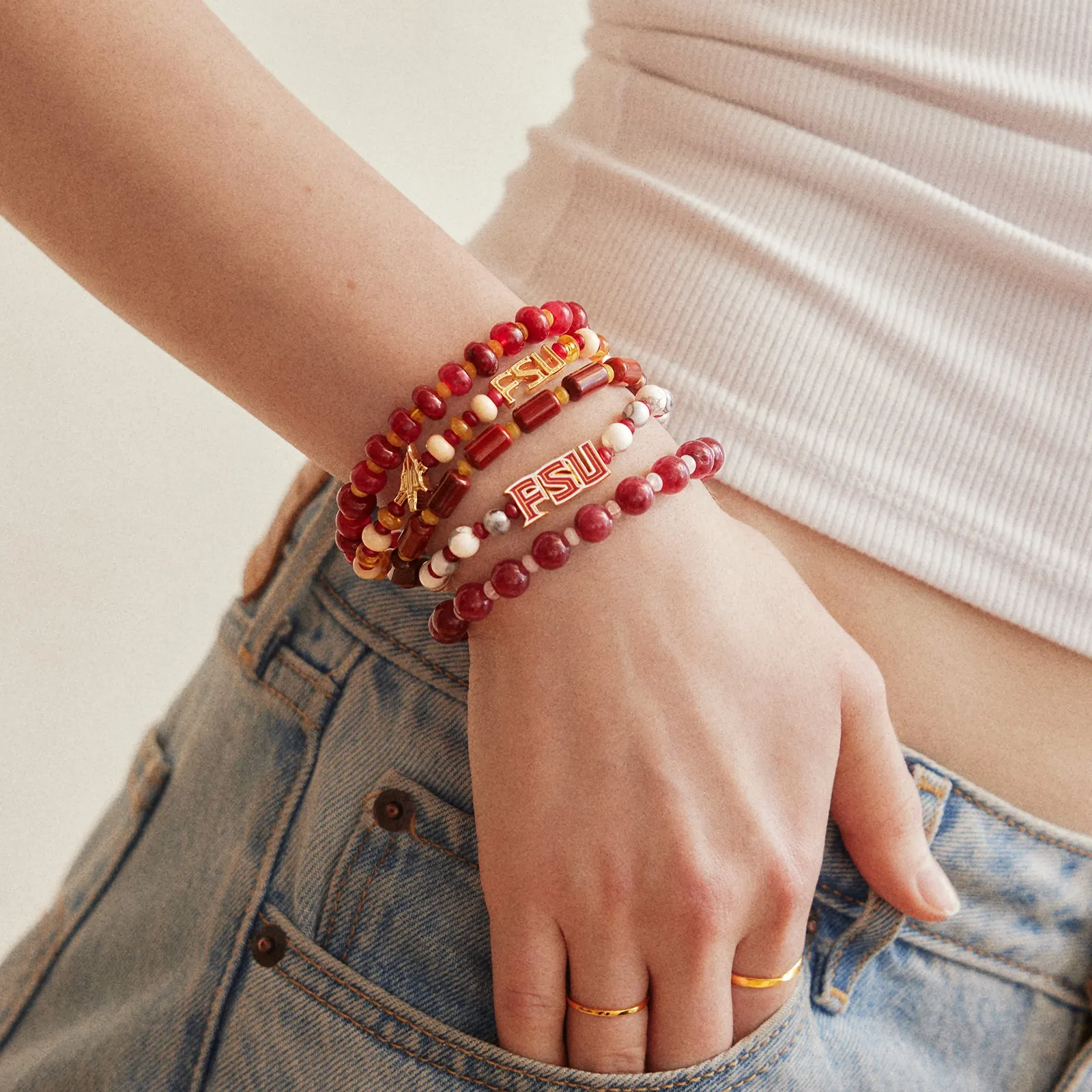 Florida State University Beaded Bracelet Set - Florida State University sold by BaubleBar product image thumbnail 2