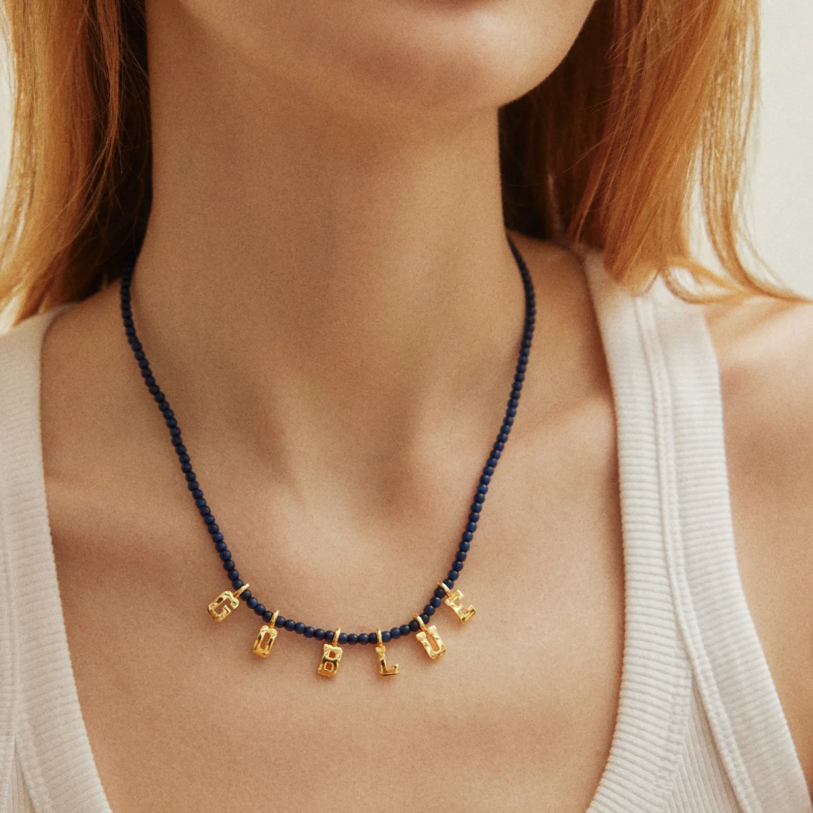 University of Michigan Delicate Beaded Necklace - University of Michigan sold by BaubleBar product image thumbnail 2
