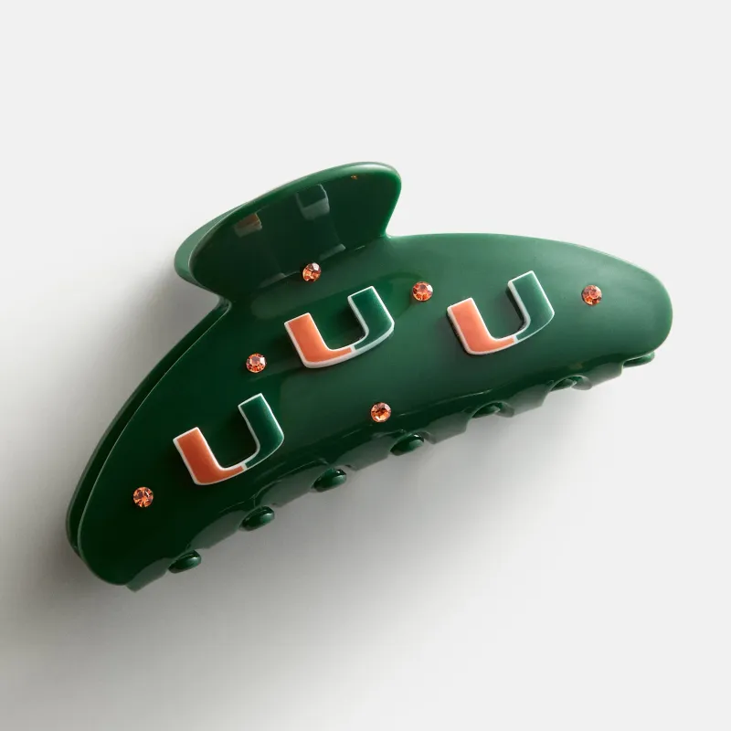 University of Miami Logo Hair Claw Clip - University of Miami made by BaubleBar
