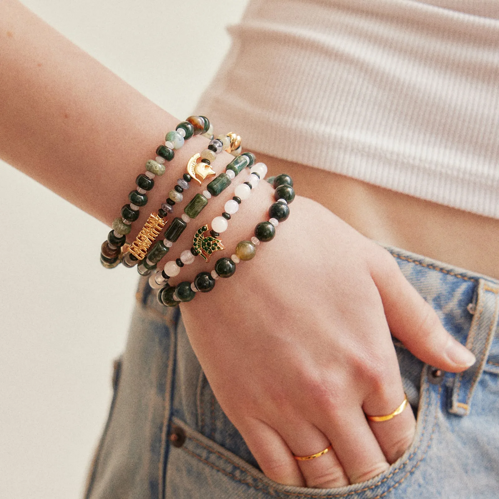 Michigan State University Beaded Bracelet Set - Michigan State University sold by BaubleBar product image thumbnail 2