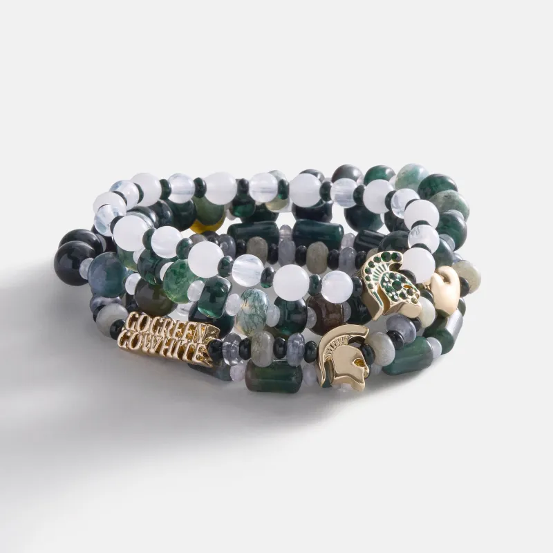 Michigan State University Beaded Bracelet Set - Michigan State University made by BaubleBar