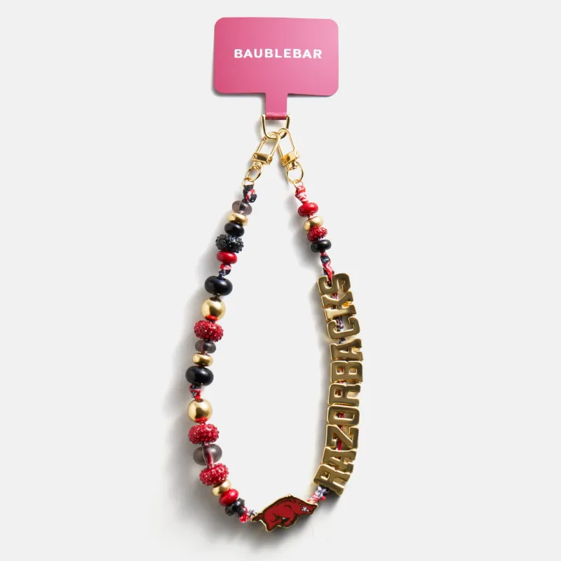 University of Arkansas Beaded Bandana Phone Charm - University of Arkansas made by BaubleBar