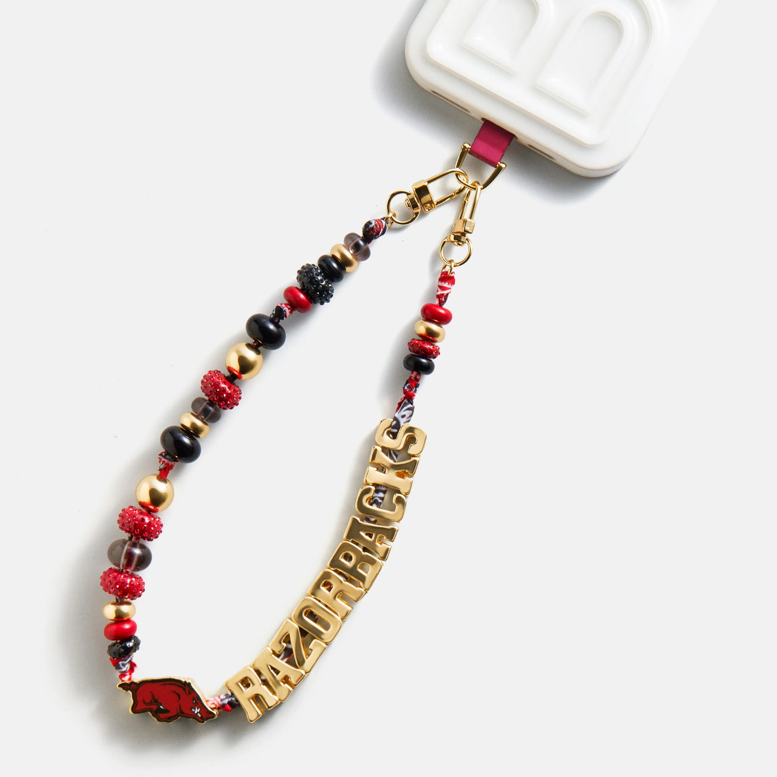 University of Arkansas Beaded Bandana Phone Charm - University of Arkansas sold by BaubleBar product image thumbnail 3