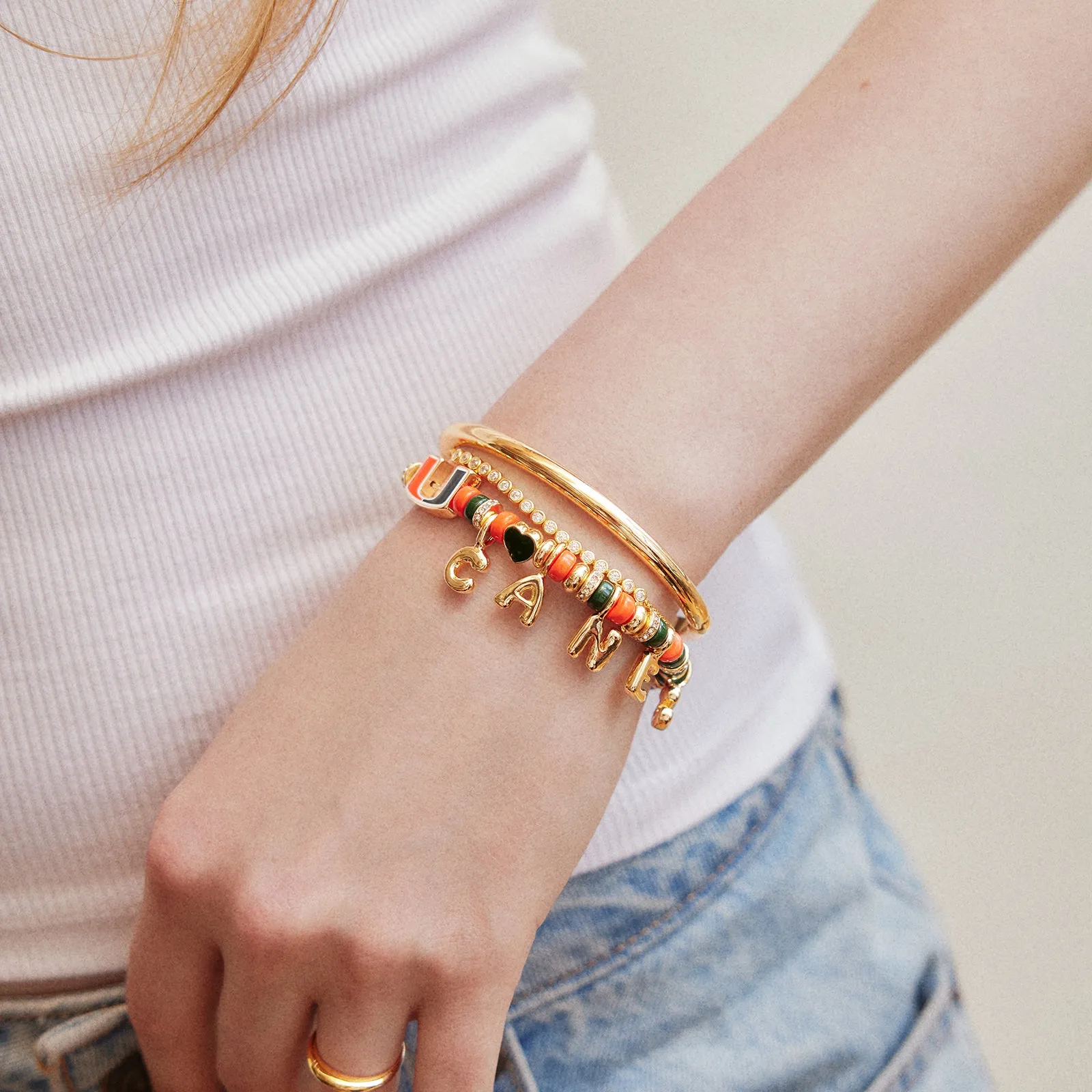 University of Miami Beaded Charm Bracelet - University of Miami sold by BaubleBar product image thumbnail 2