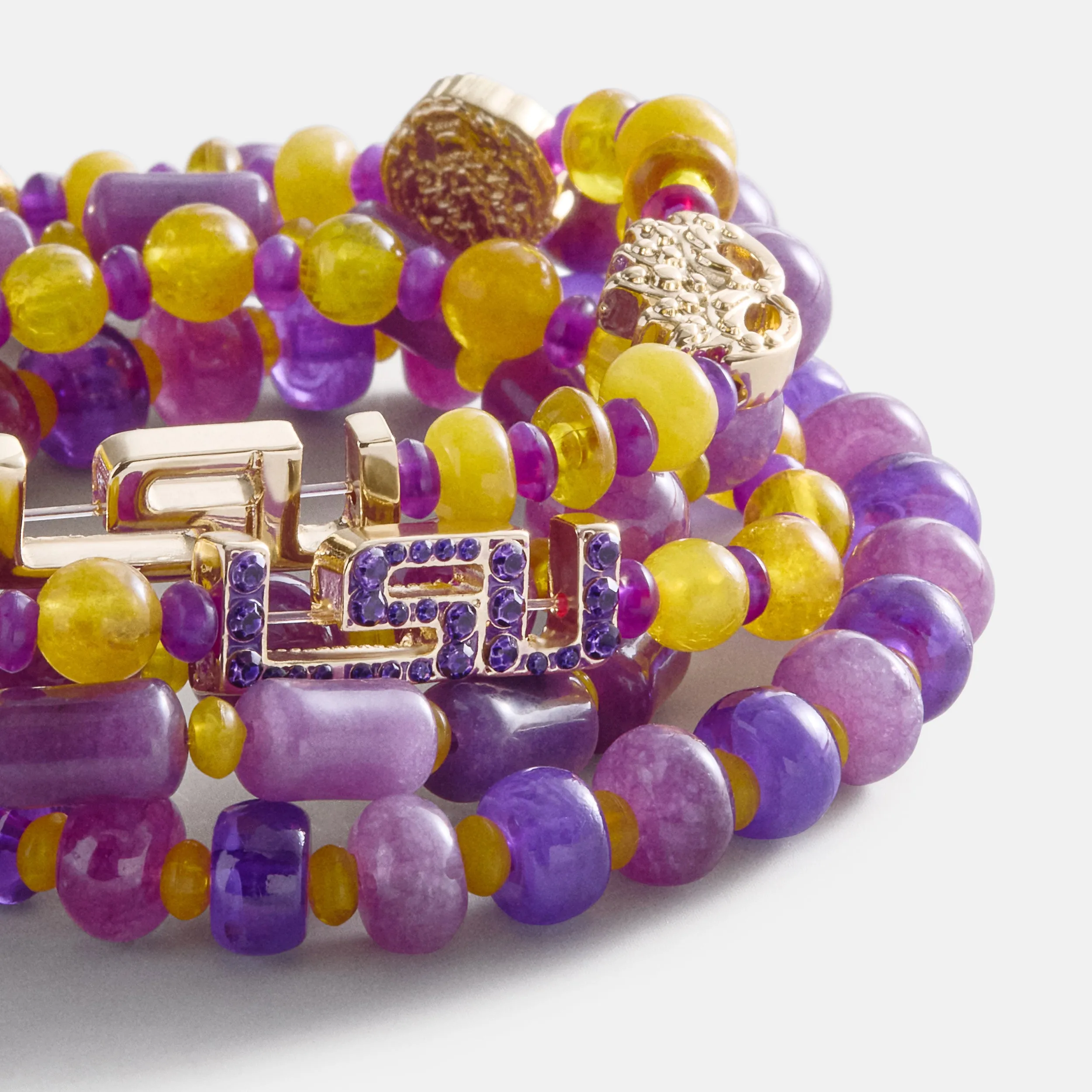 Louisiana State University Beaded Bracelet Set - Louisiana State University sold by BaubleBar product image thumbnail 3