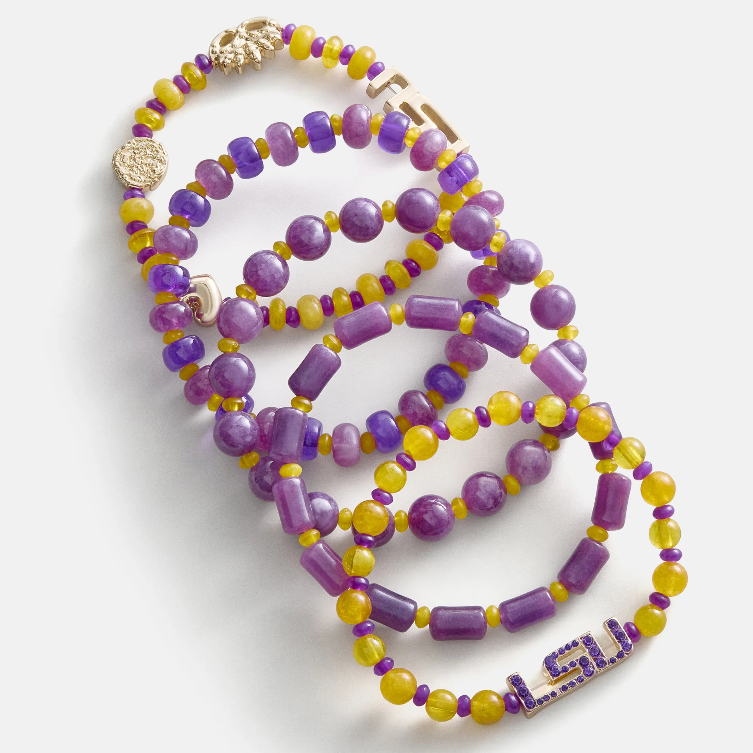 Louisiana State University Beaded Bracelet Set - Louisiana State University sold by BaubleBar product image thumbnail 4