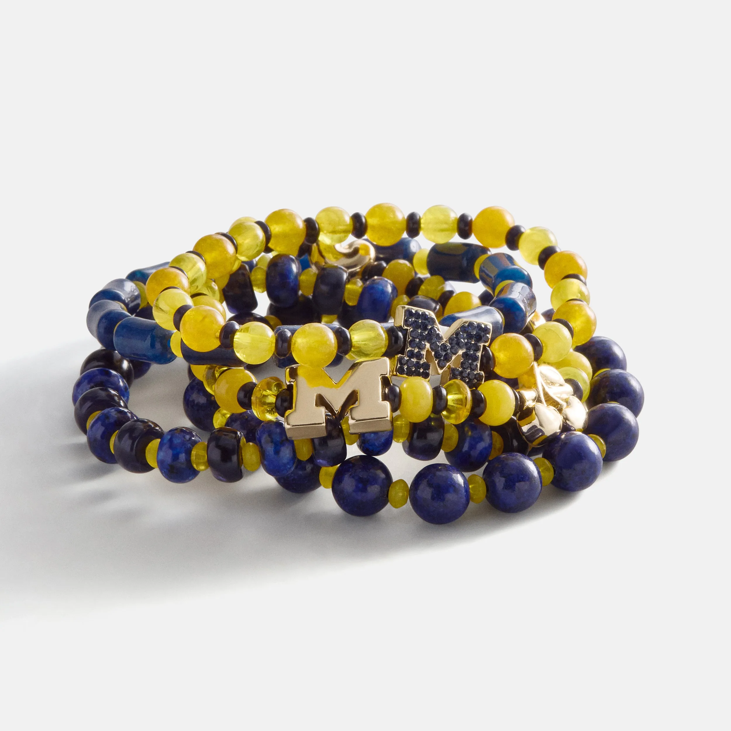 University of Michigan Beaded Bracelet Set - University of Michigan sold by BaubleBar