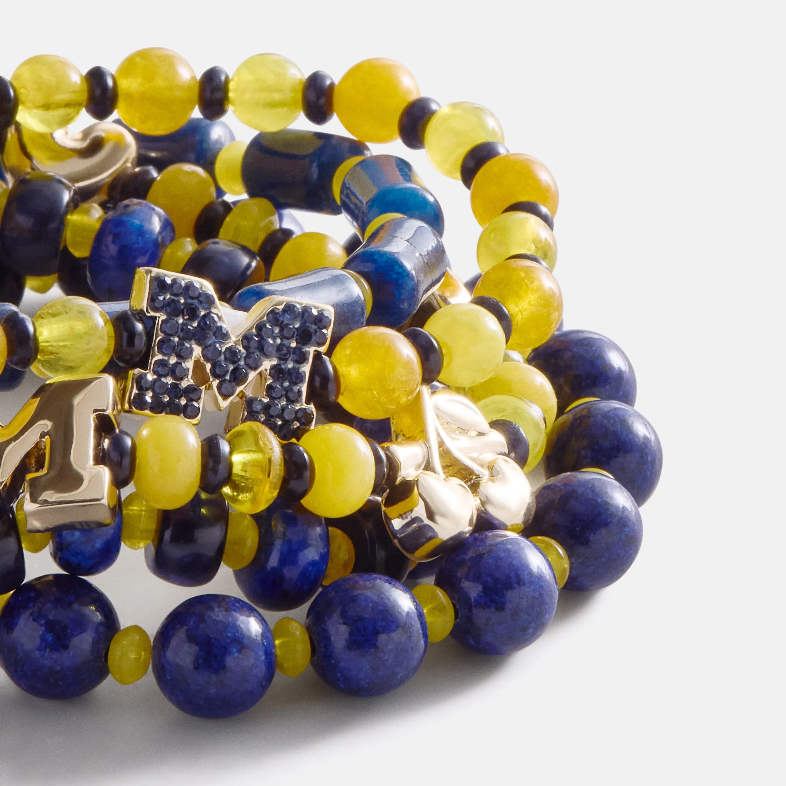 University of Michigan Beaded Bracelet Set - University of Michigan sold by BaubleBar product image thumbnail 3
