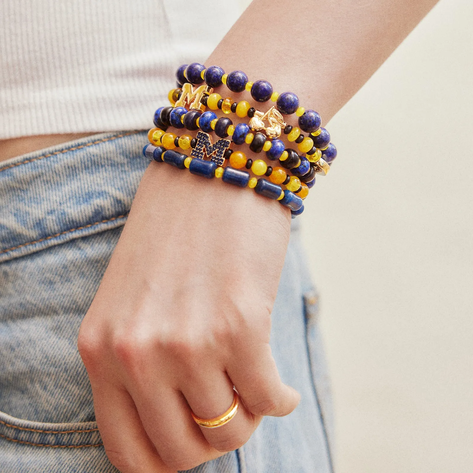 University of Michigan Beaded Bracelet Set - University of Michigan sold by BaubleBar product image thumbnail 2