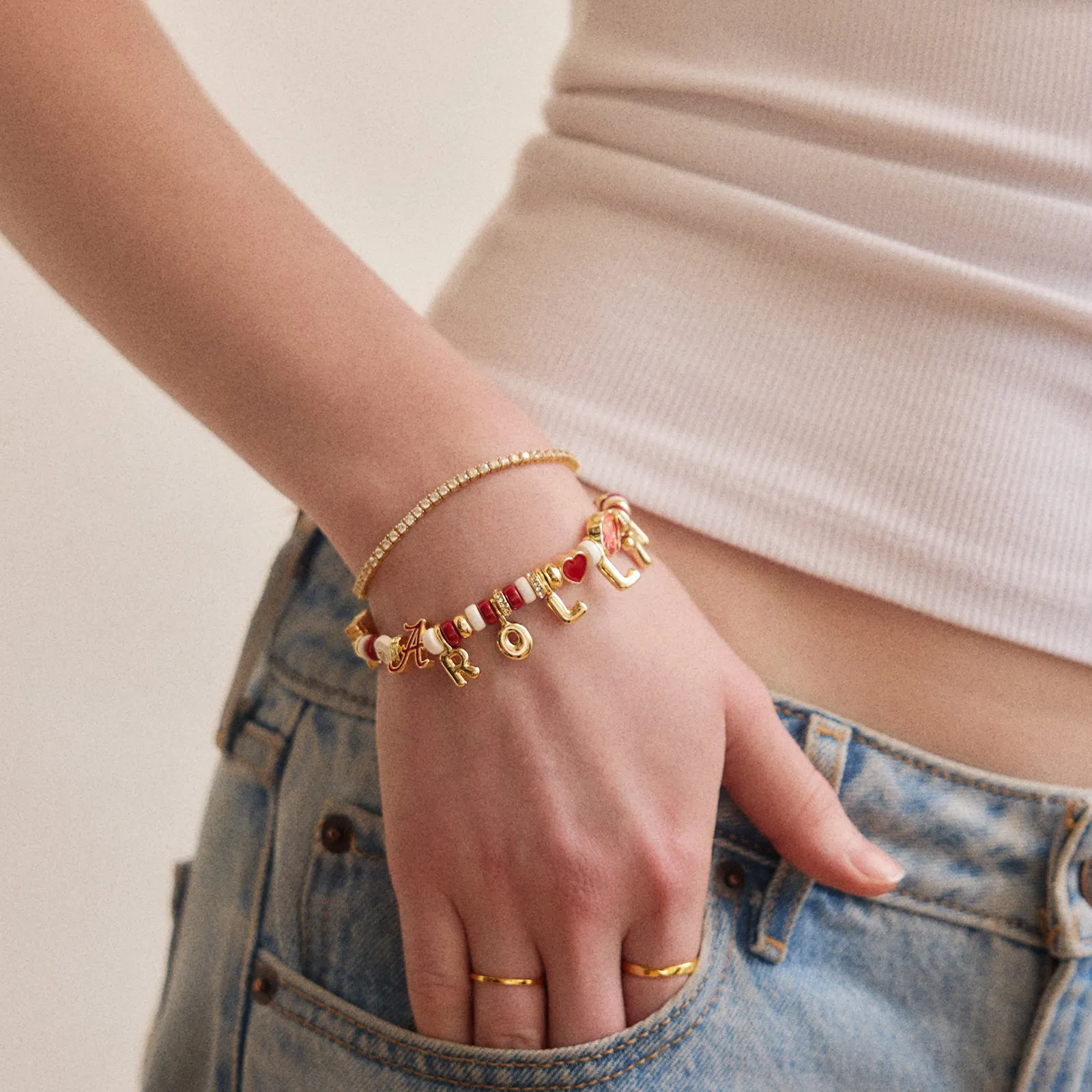 University of Alabama Beaded Charm Bracelet - University of Alabama sold by BaubleBar product image thumbnail 2