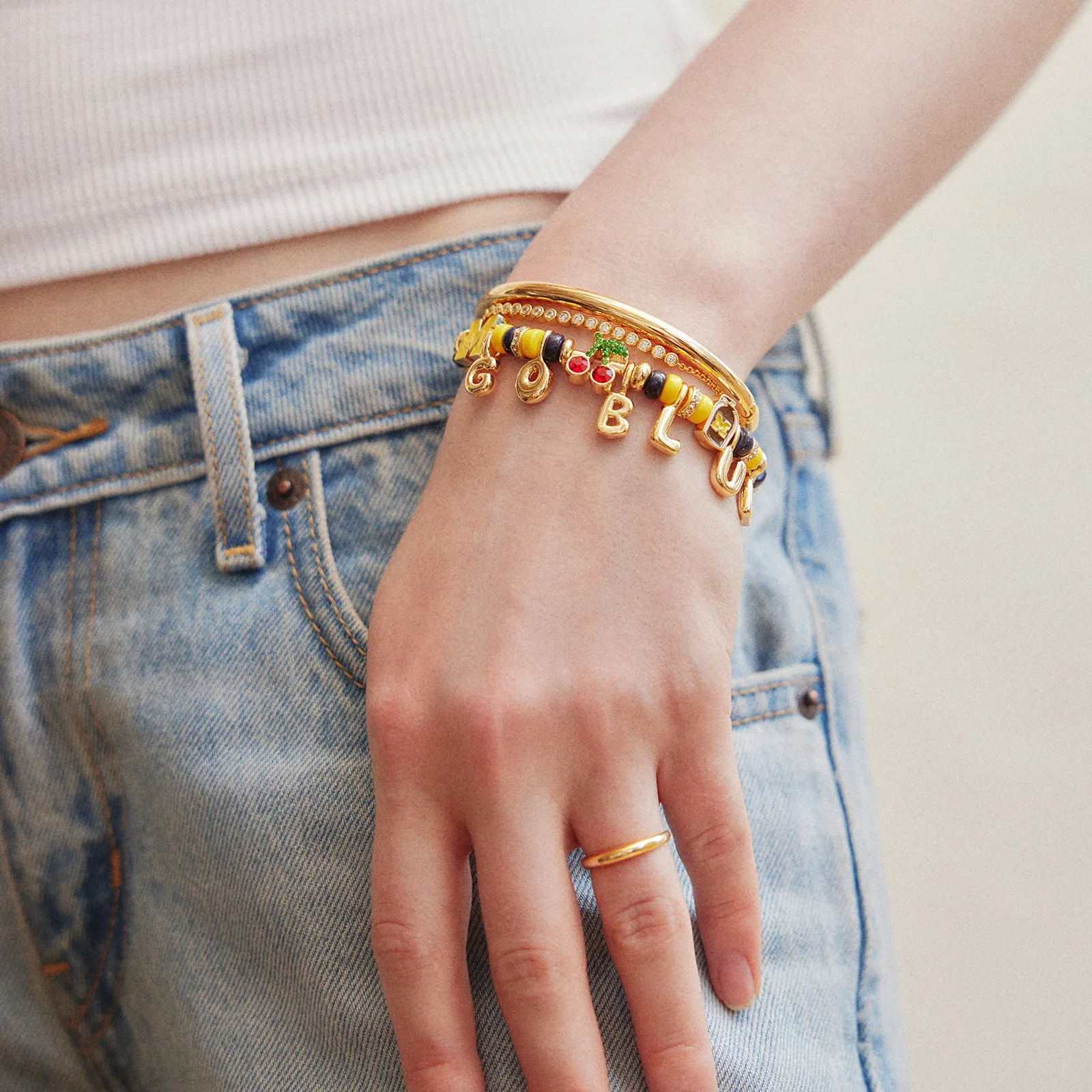 University of Michigan Beaded Charm Bracelet - University of Michigan sold by BaubleBar product image thumbnail 2