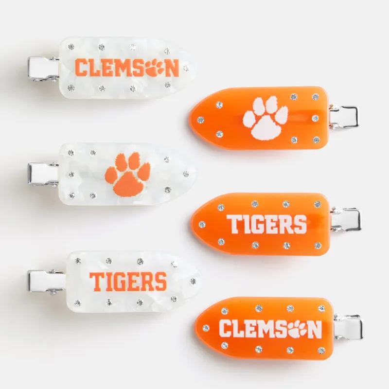 Clemson University Creaseless Hair Clip Set - Clemson University made by BaubleBar