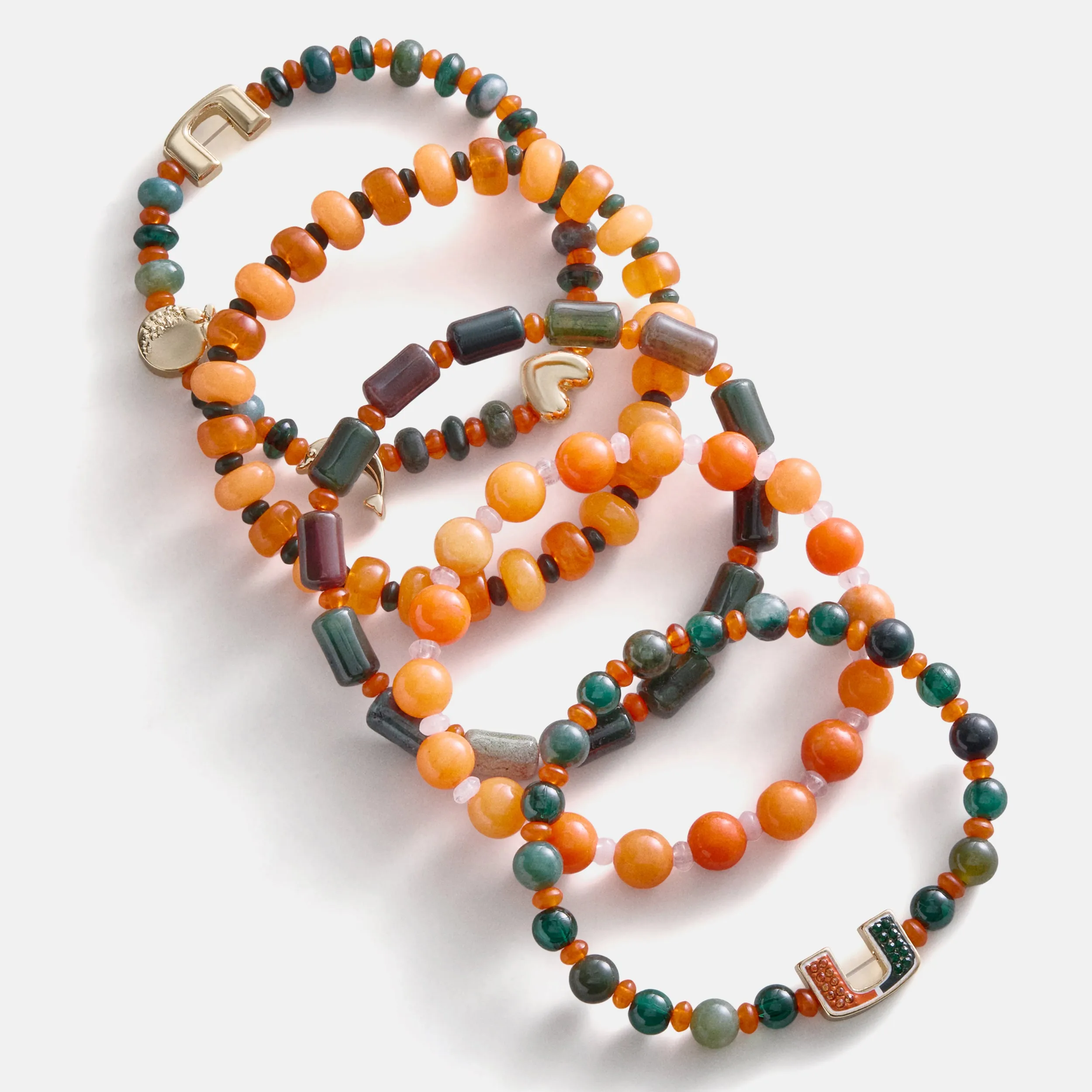 University of Miami Beaded Bracelet Set - University of Miami sold by BaubleBar product image thumbnail 4