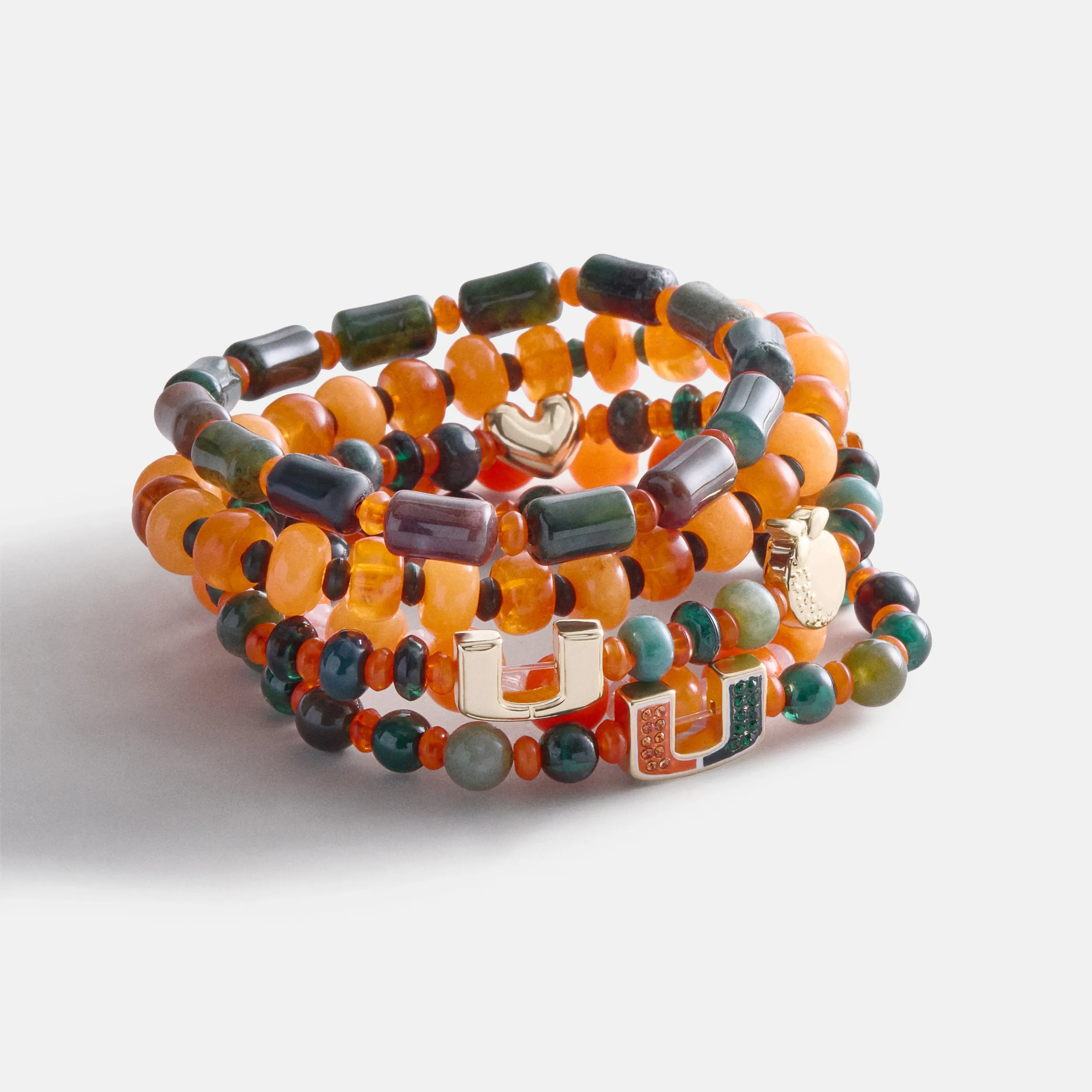 University of Miami Beaded Bracelet Set - University of Miami sold by BaubleBar