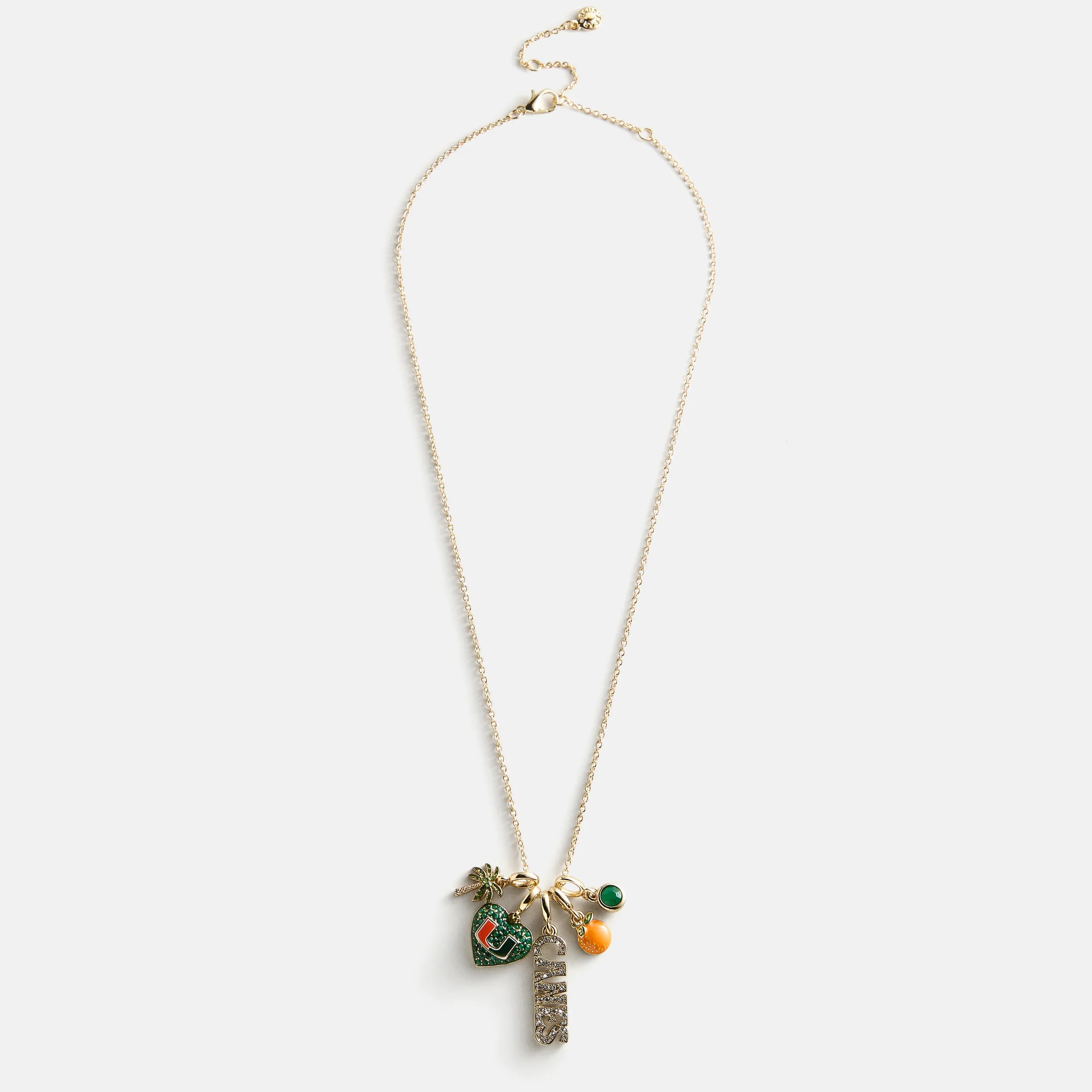 University of Miami Cluster Charm Necklace - University of Miami sold by BaubleBar product image thumbnail 4
