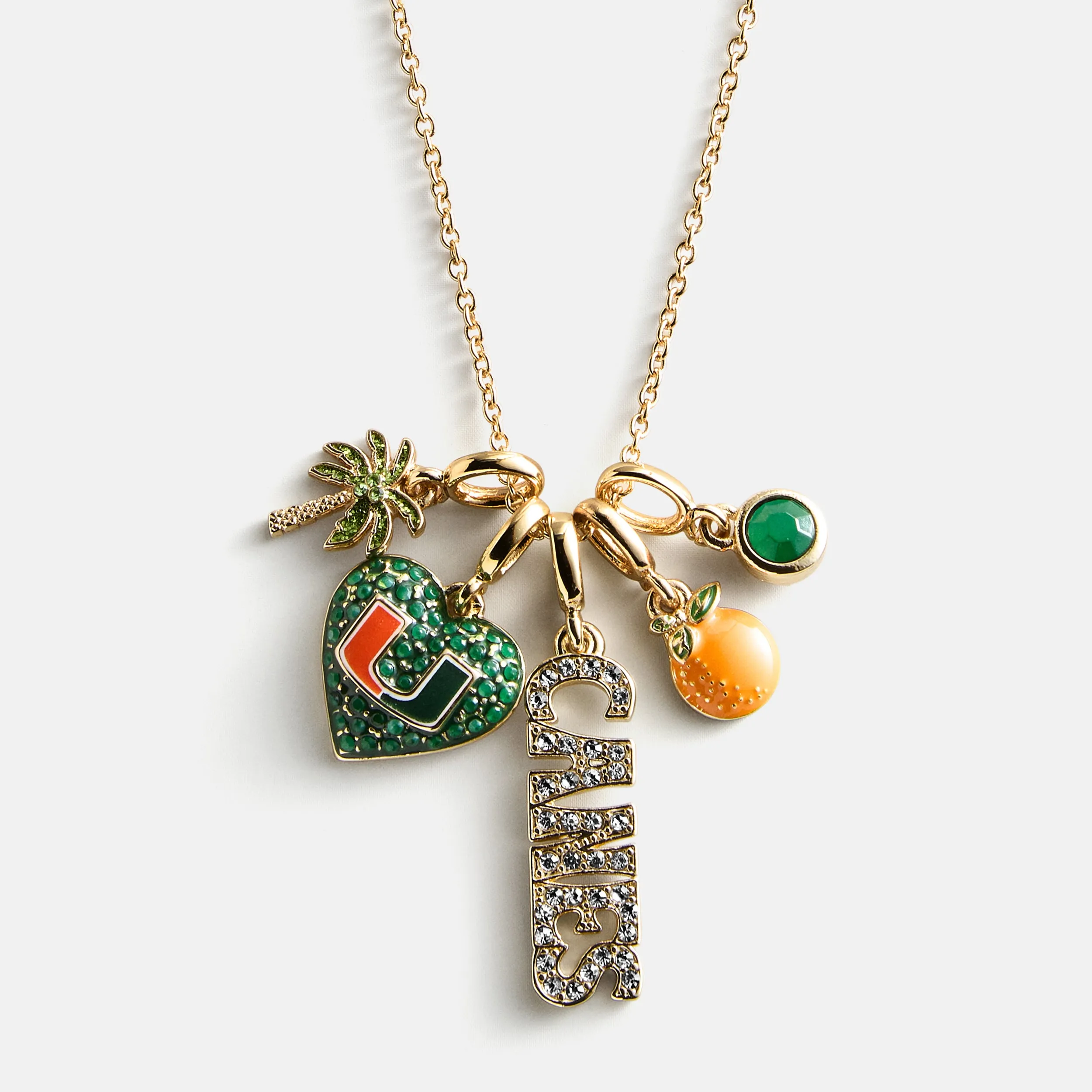 University of Miami Cluster Charm Necklace - University of Miami sold by BaubleBar