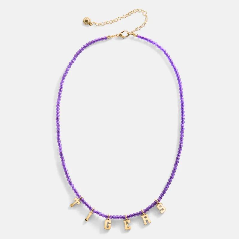 Louisiana State University Delicate Beaded Necklace - Louisiana State University made by BaubleBar