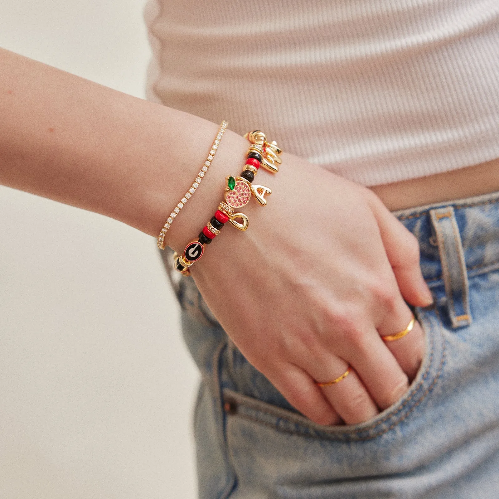 University of Georgia Beaded Charm Bracelet - University of Georgia sold by BaubleBar product image thumbnail 2