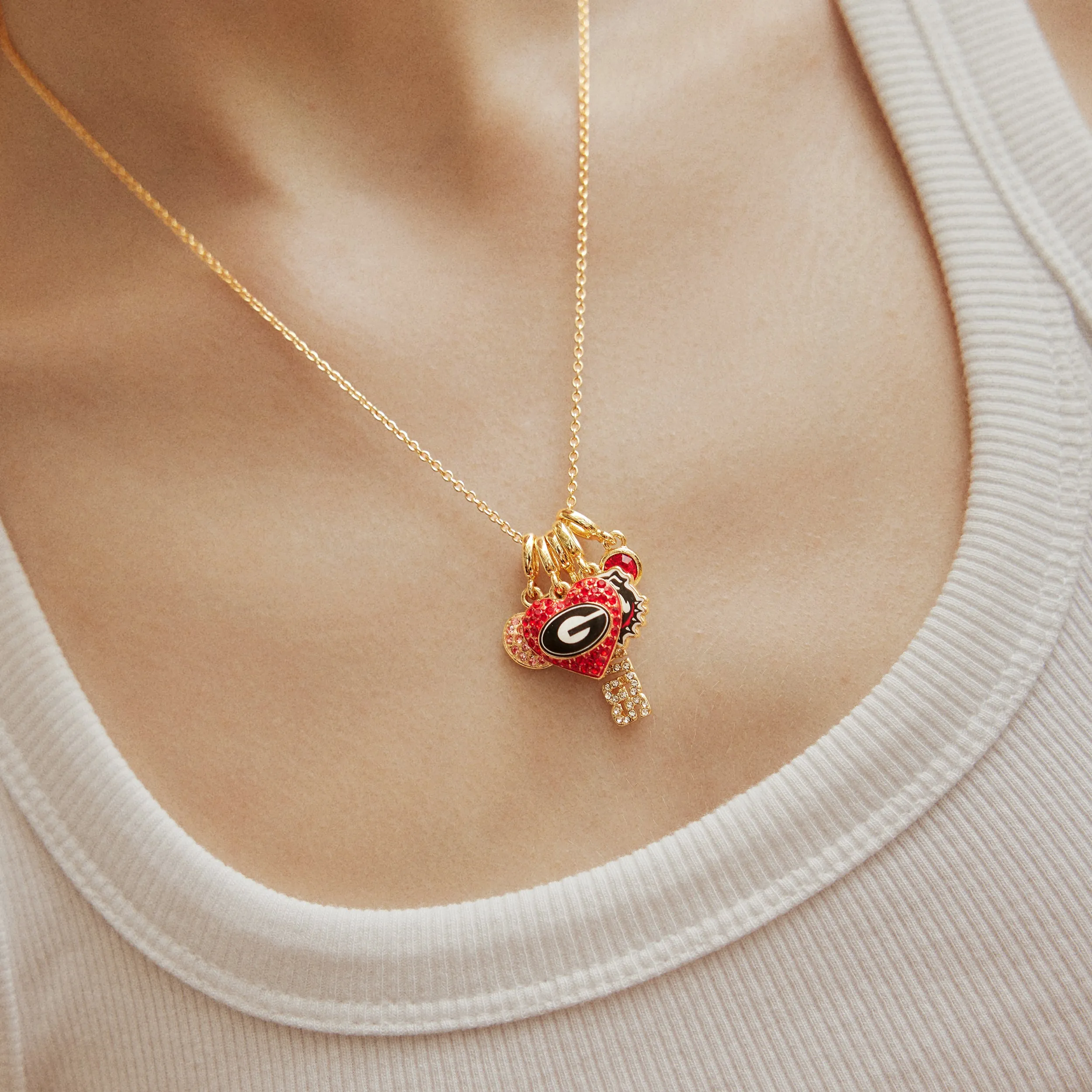 University of Georgia Cluster Charm Necklace - University of Georgia sold by BaubleBar product image thumbnail 3