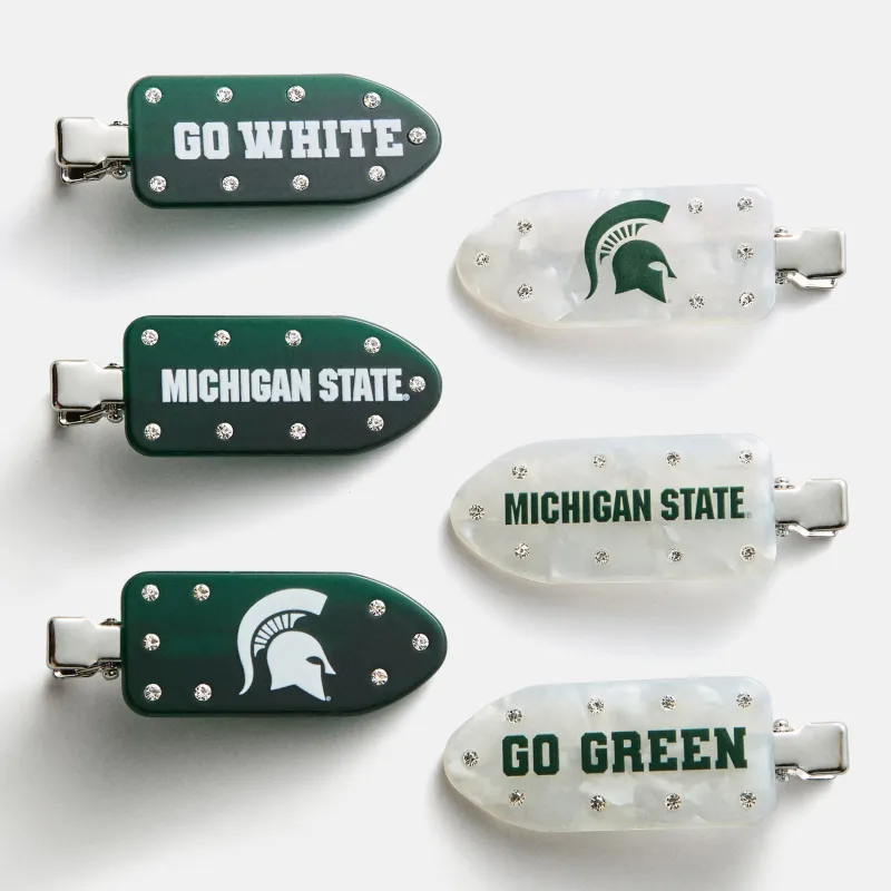 Michigan State University Creaseless Hair Clip Set - Michigan State University made by BaubleBar