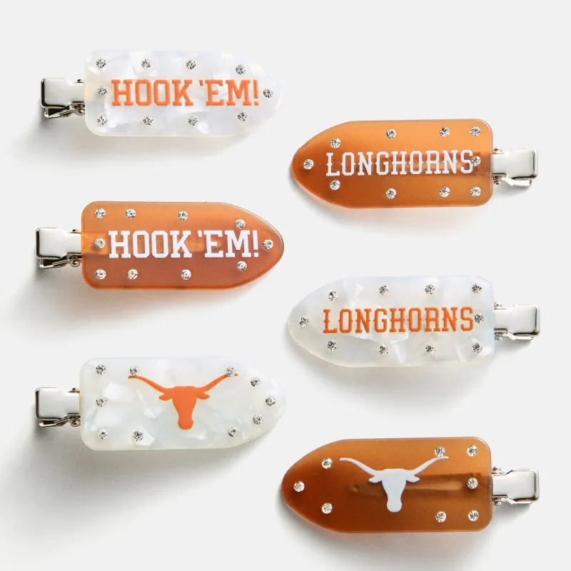 University of Texas at Austin Creaseless Hair Clip Set - University of Texas at Austin made by BaubleBar