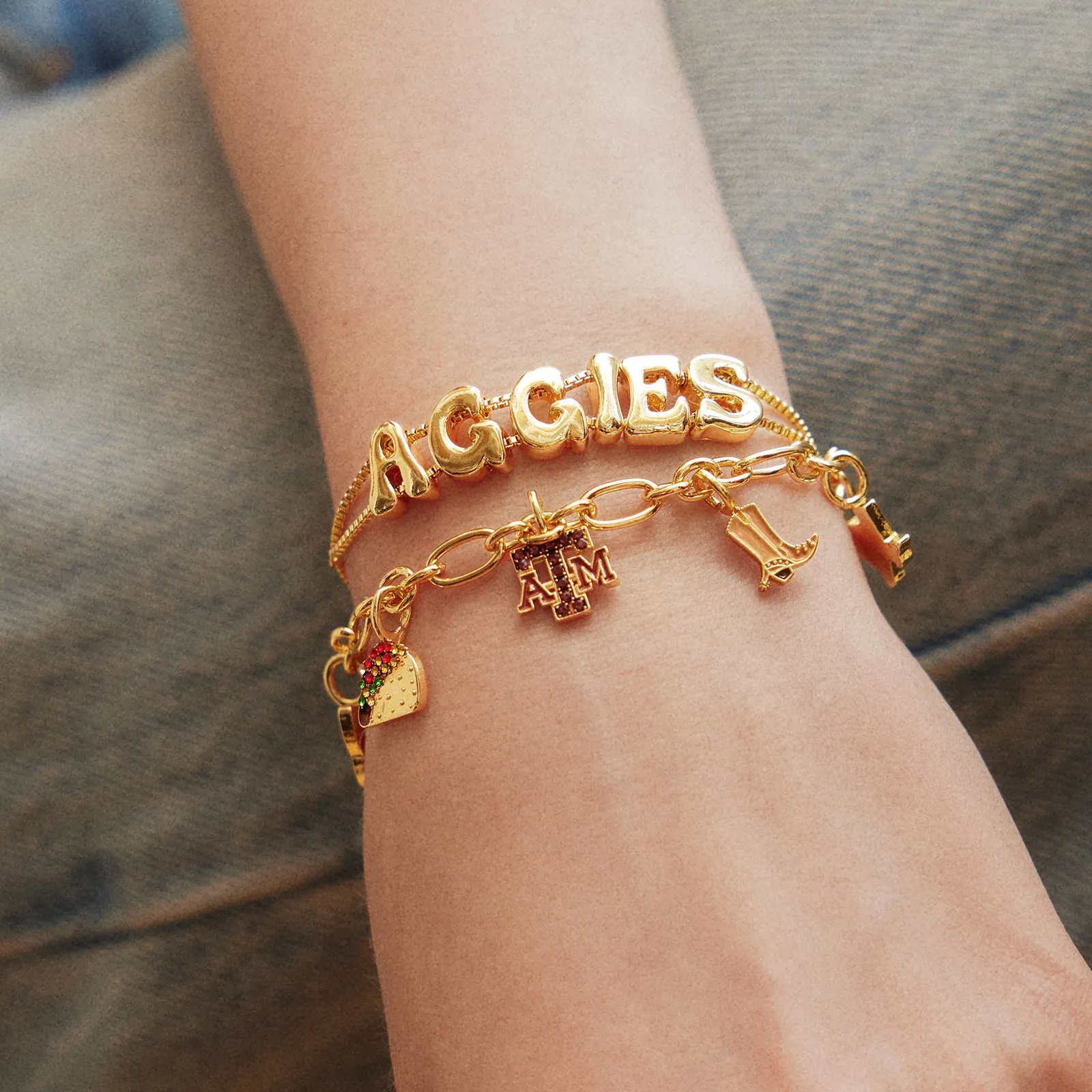 Texas A&M University Charm Bracelet Set - Texas A&M University sold by BaubleBar product image thumbnail 2