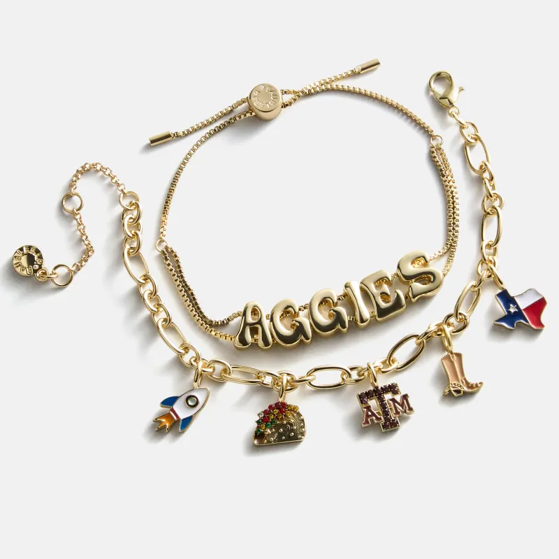 Texas A&M University Charm Bracelet Set - Texas A&M University made by BaubleBar