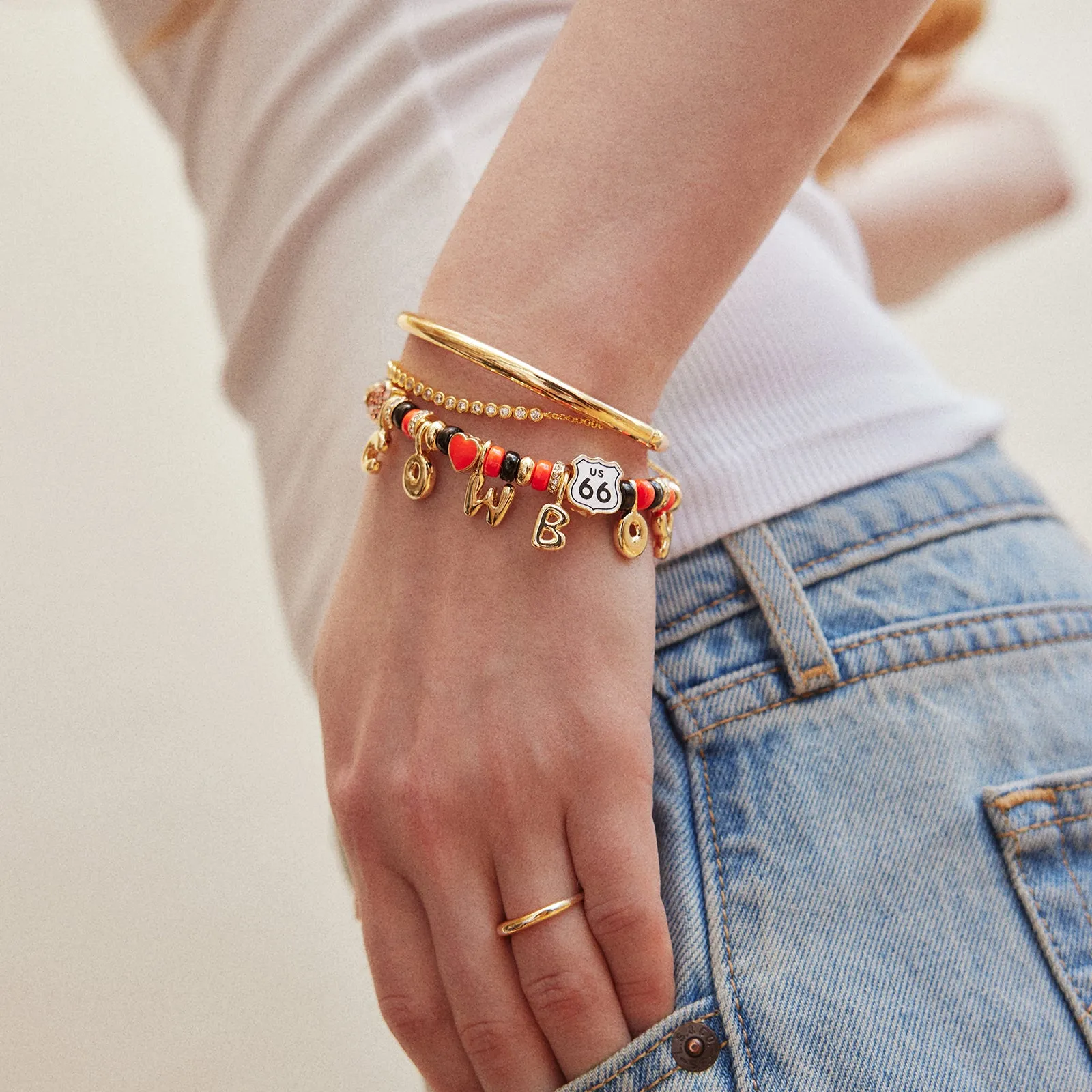 Oklahoma State University Beaded Charm Bracelet - Oklahoma State University sold by BaubleBar product image thumbnail 2
