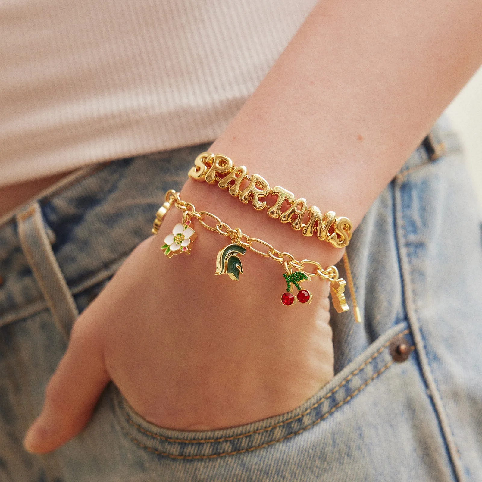 Michigan State University Charm Bracelet Set - Michigan State University sold by BaubleBar product image thumbnail 2