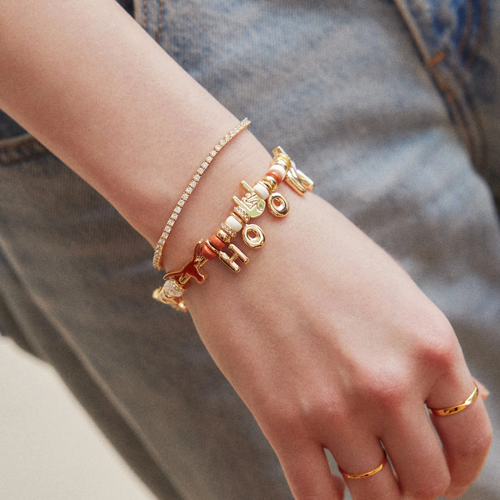University of Texas at Austin Beaded Charm Bracelet - University of Texas sold by BaubleBar product image thumbnail 2