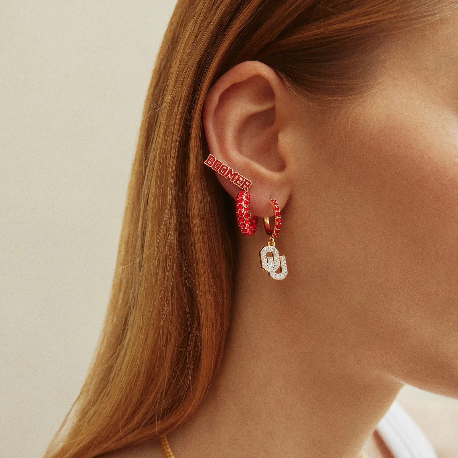 University of Oklahoma Slogan Earring Set - University of Oklahoma sold by BaubleBar product image thumbnail 2