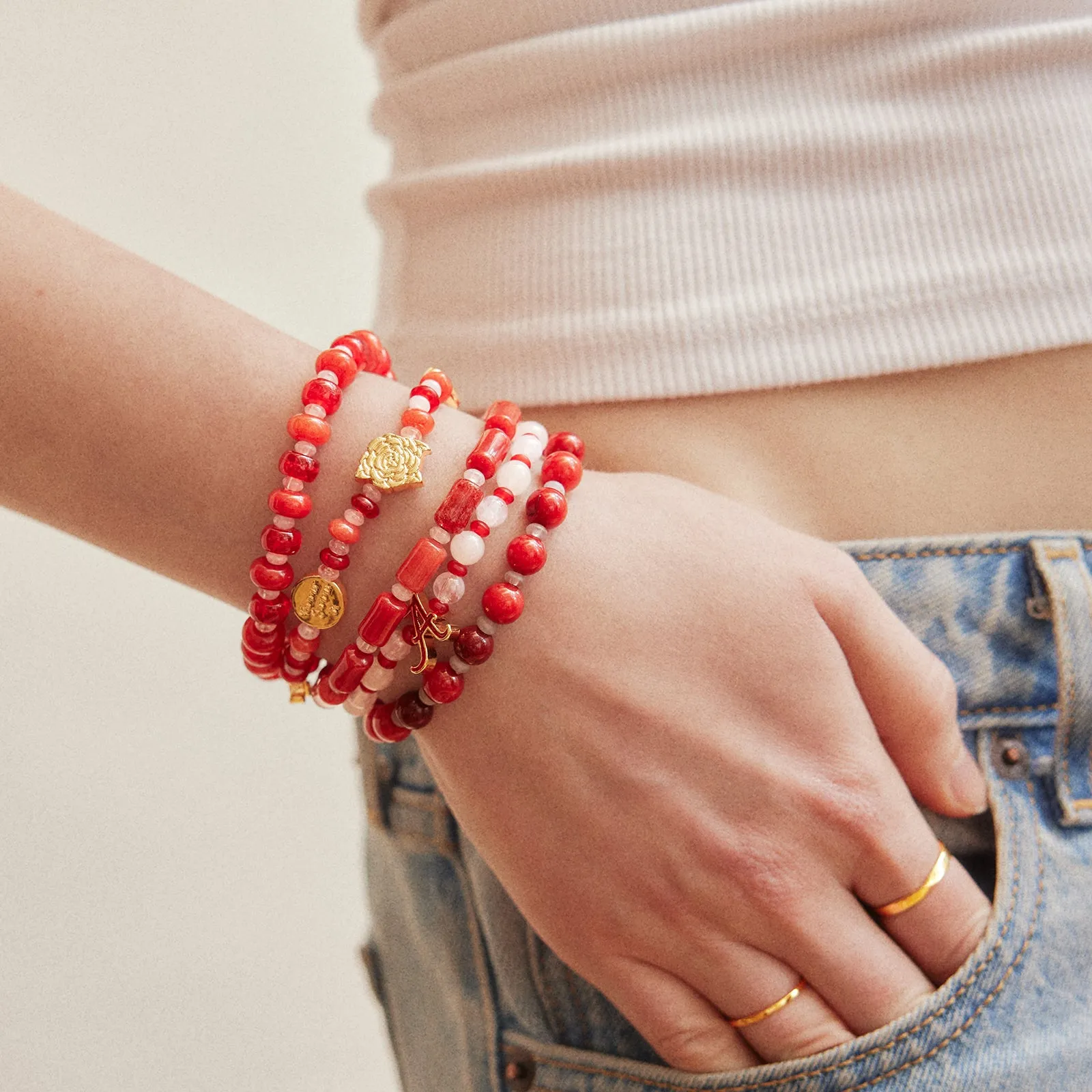 University of Alabama Beaded Bracelet Set - University of Alabama sold by BaubleBar product image thumbnail 2