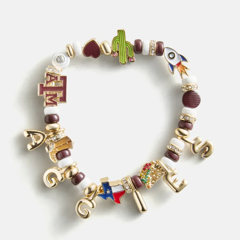 Texas A&M University Beaded Charm Bracelet - Texas A&M University made by BaubleBar