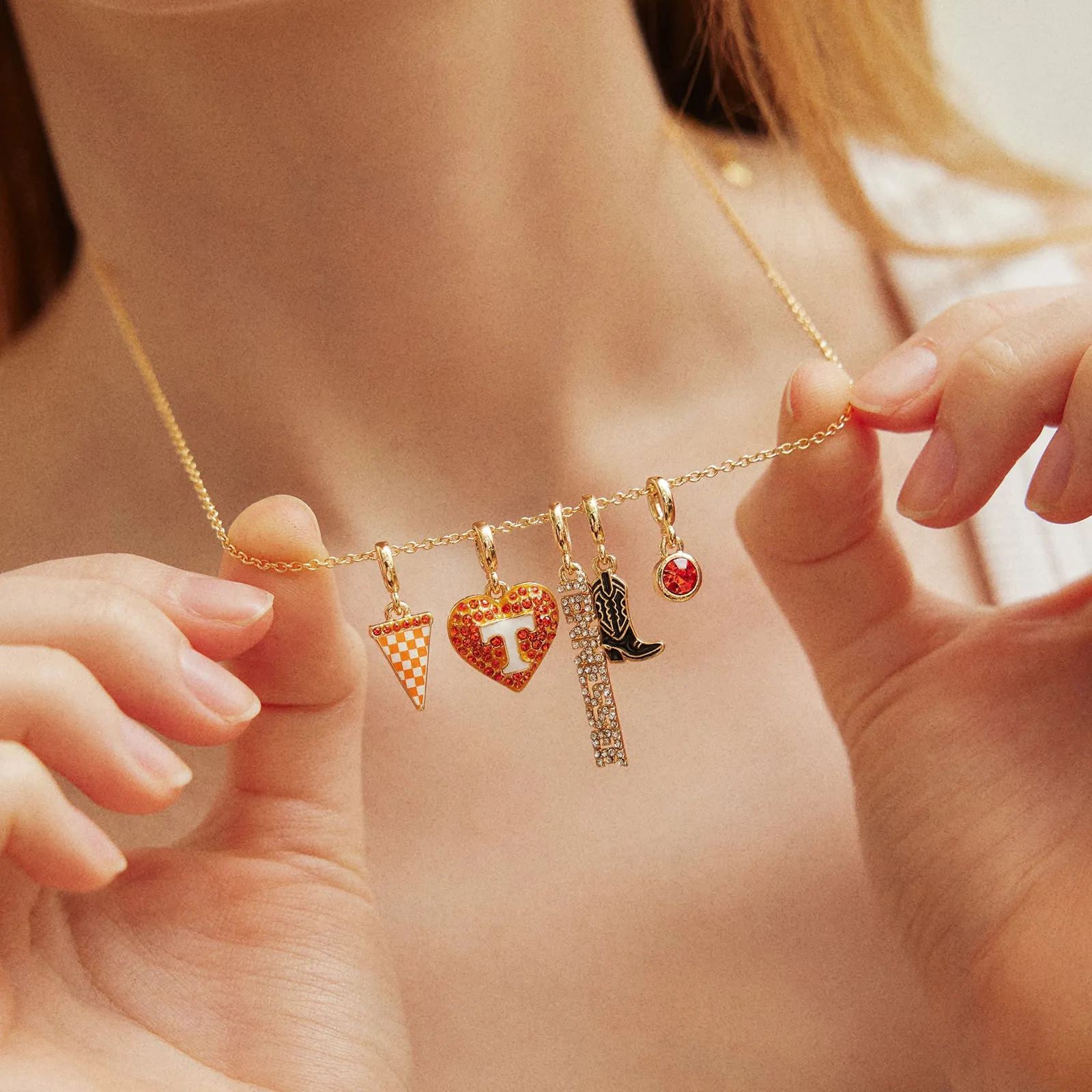 University of Tennessee Cluster Charm Necklace - University of Tennessee sold by BaubleBar product image thumbnail 2