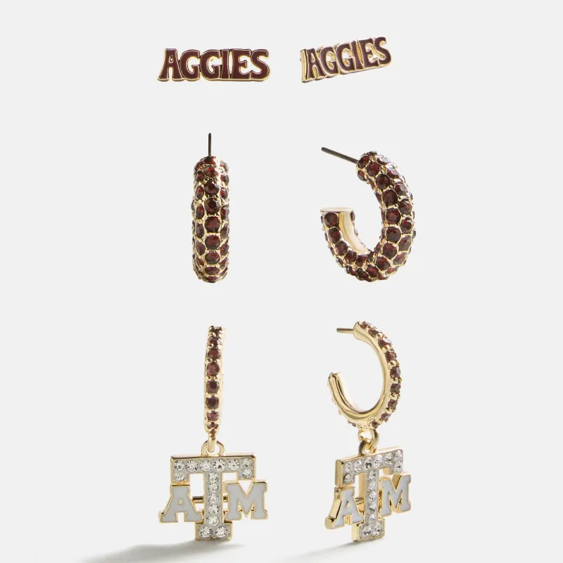 Texas A&M University Slogan Earring Set - Texas A&M University made by BaubleBar
