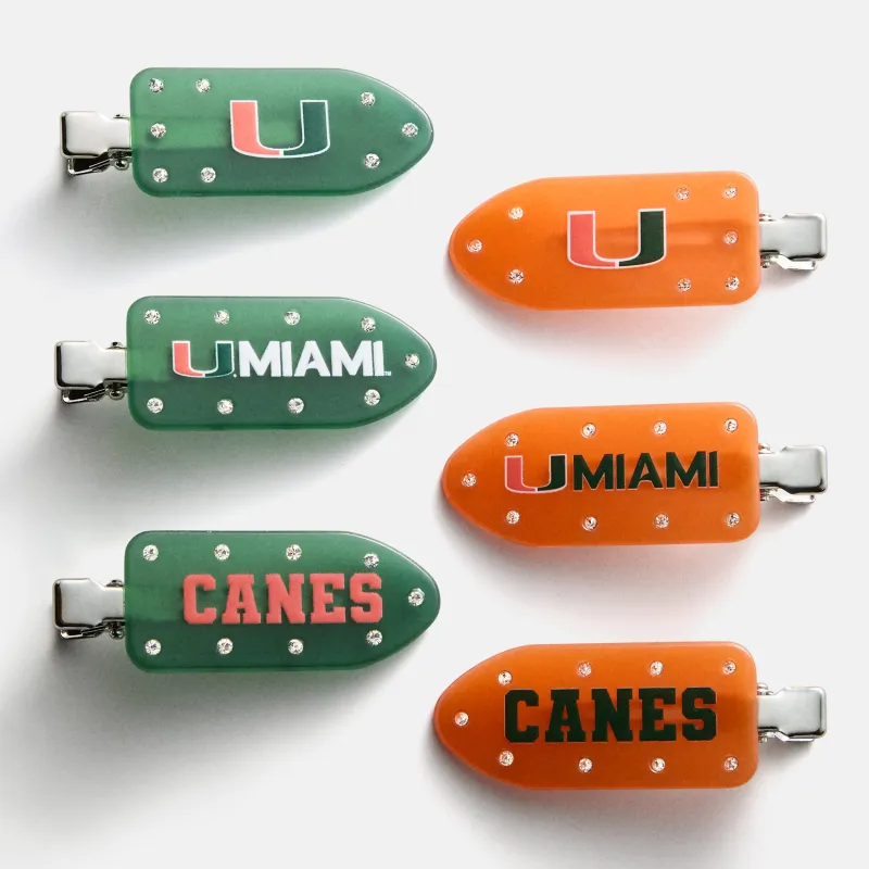 University of Miami Creaseless Hair Clip Set - University of Miami made by BaubleBar