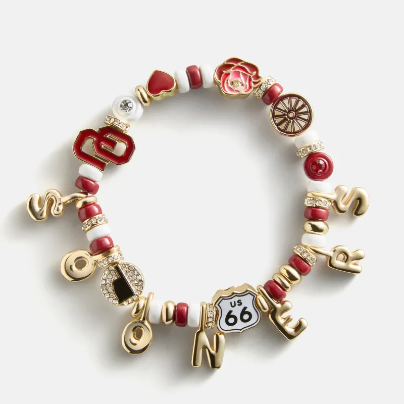 University of Oklahoma Beaded Charm Bracelet - University of Oklahoma made by BaubleBar