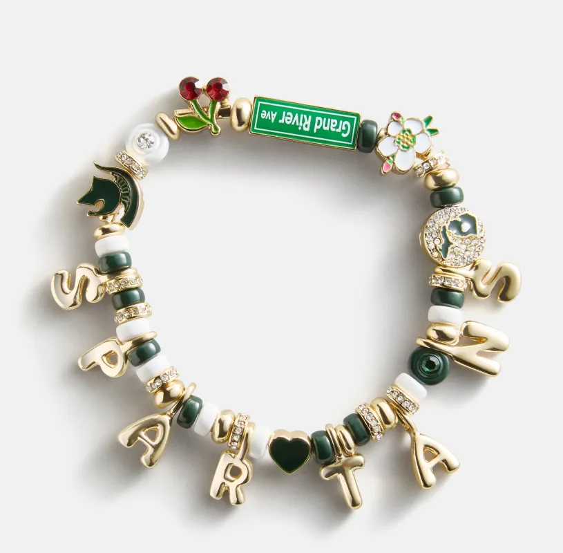 Michigan State University Beaded Charm Bracelet - Michigan State University made by BaubleBar