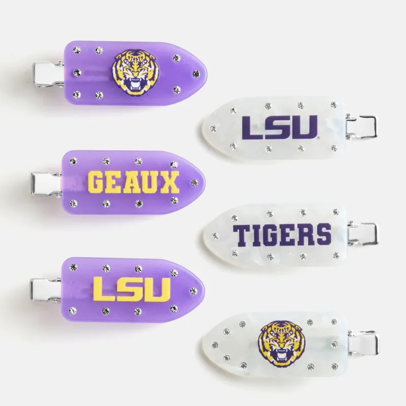 Louisiana State University Creaseless Hair Clip Set - Louisiana State University made by BaubleBar