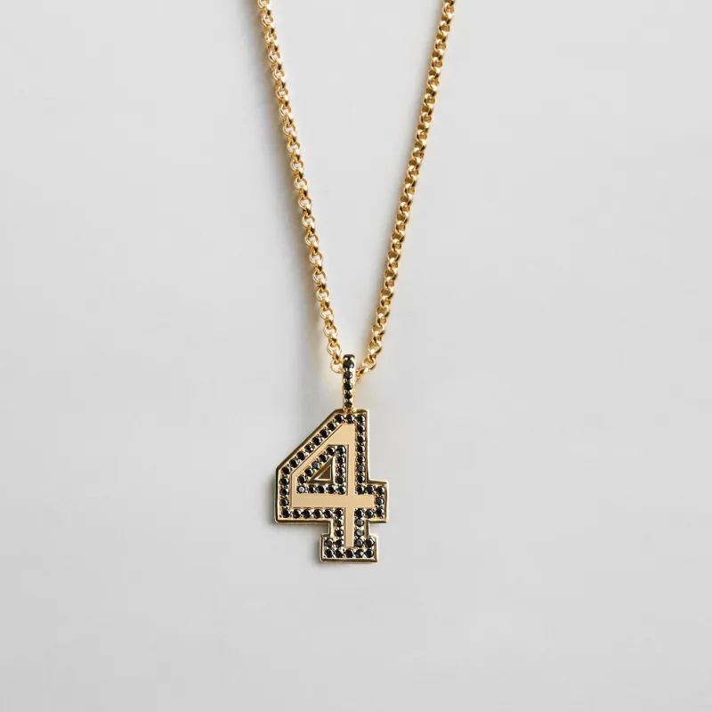 Pavé Varsity Number Custom Necklace - Black made by BaubleBar
