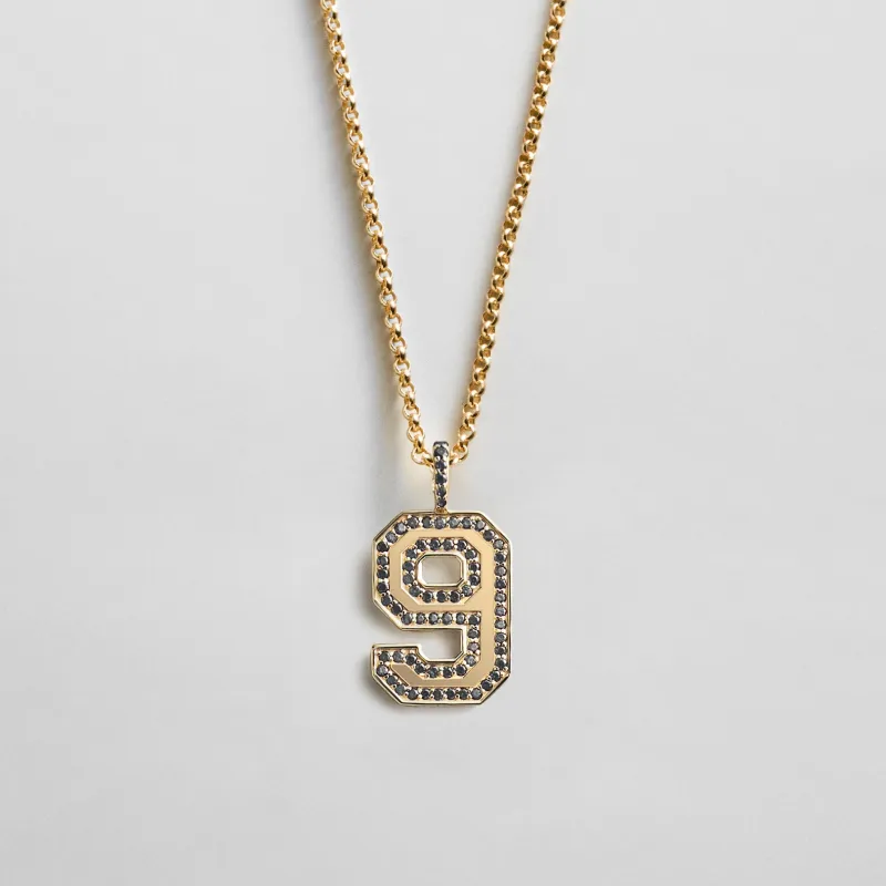 Pavé Varsity Number Custom Necklace - Gray made by BaubleBar