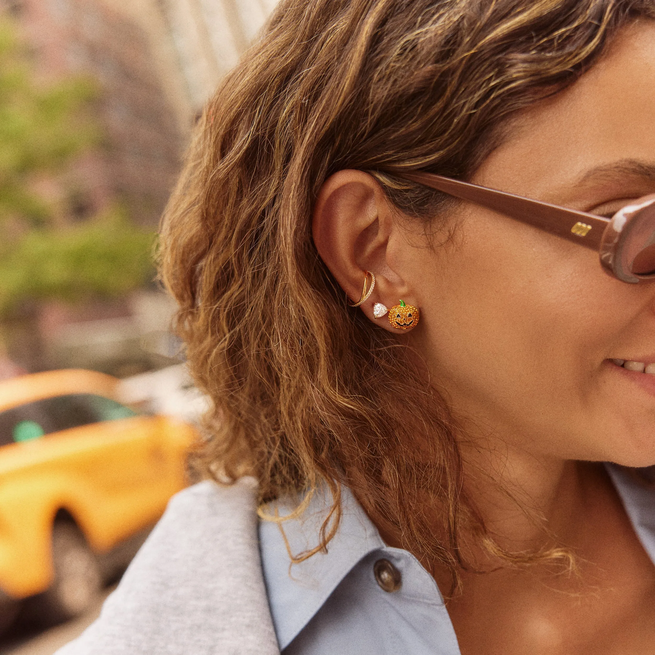 Gourd Behavior Pumpkin Earrings sold by BaubleBar product image thumbnail 2