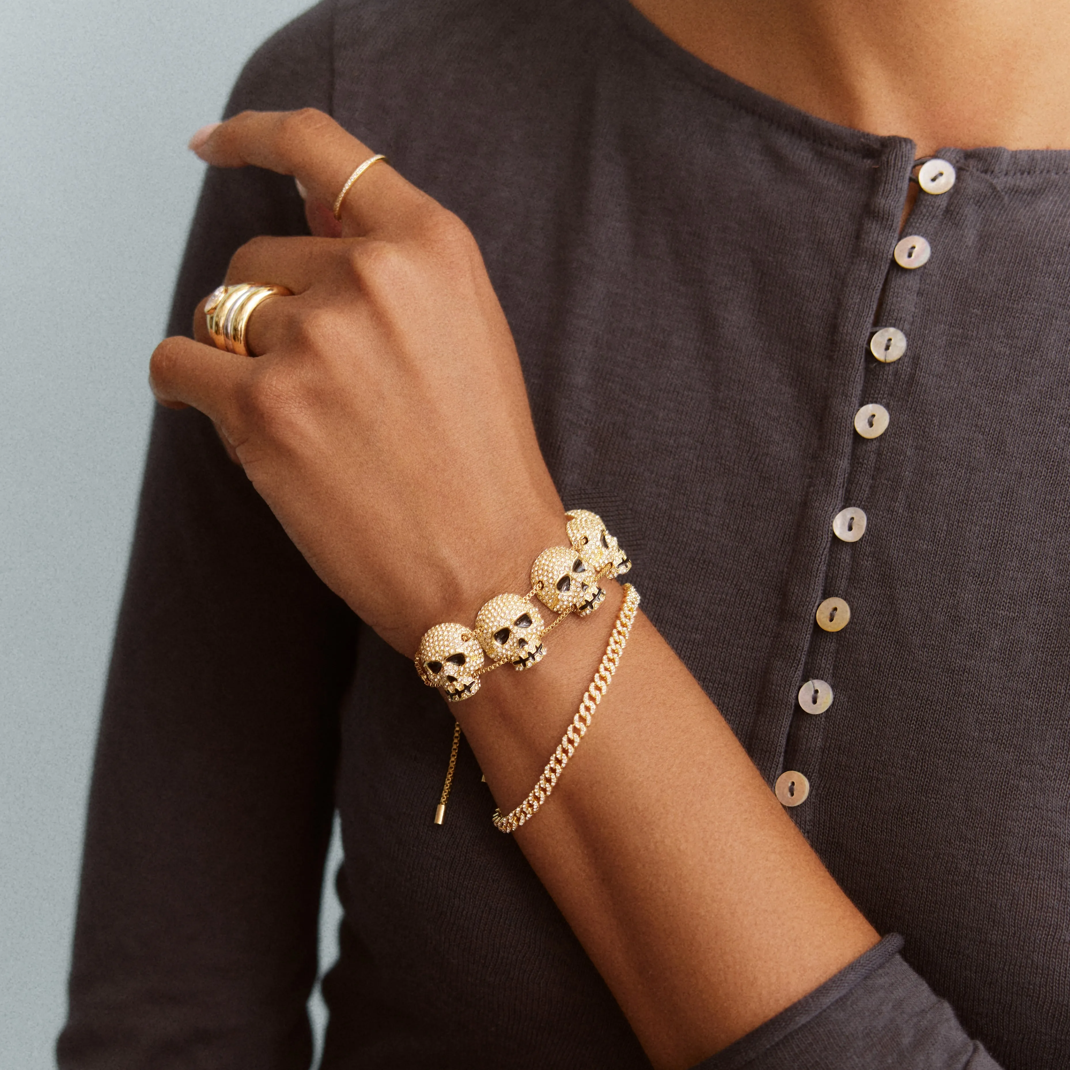 Dead Set Skeleton Bracelet sold by BaubleBar product image thumbnail 2