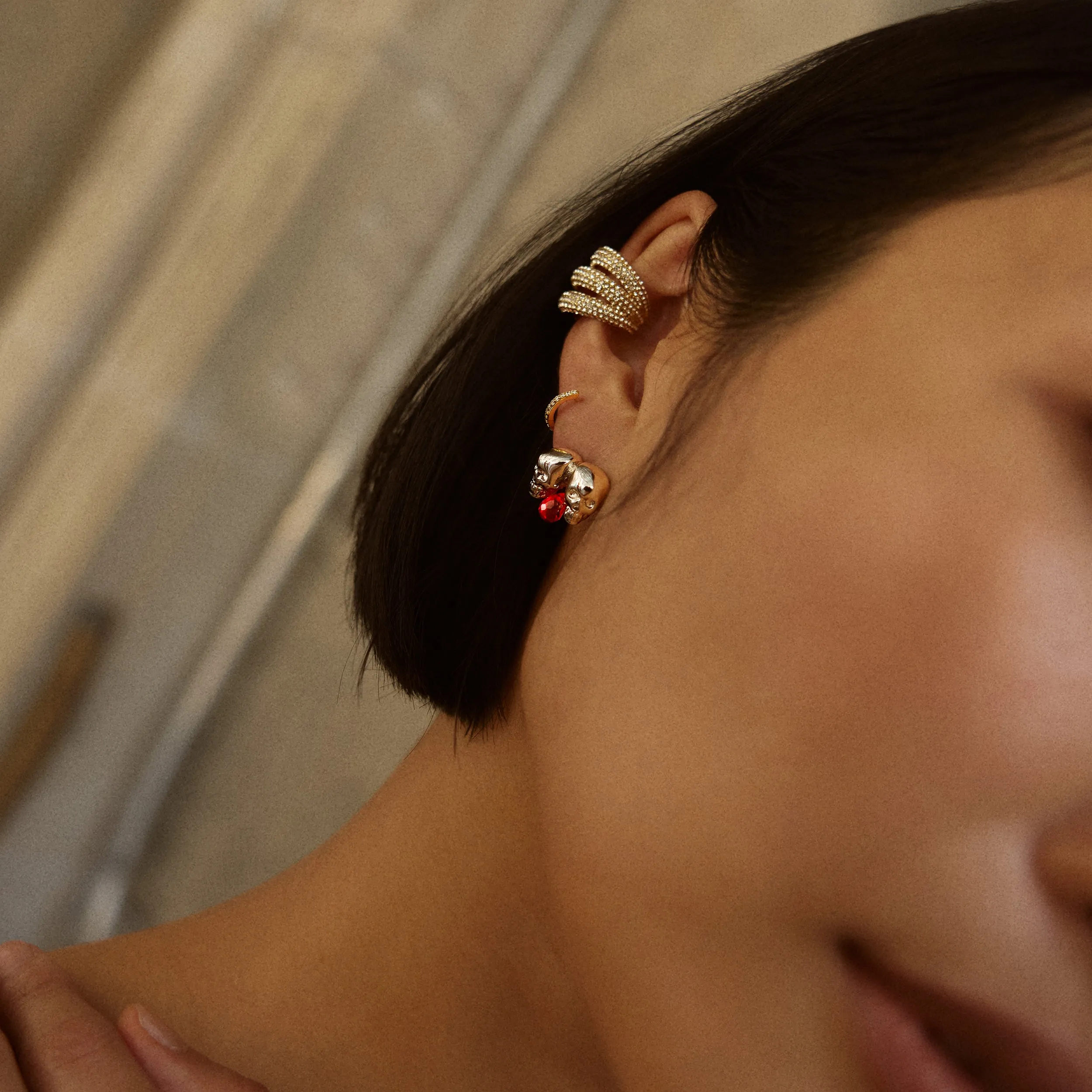 Head Count Halloween Skull Earrings sold by BaubleBar product image thumbnail 2