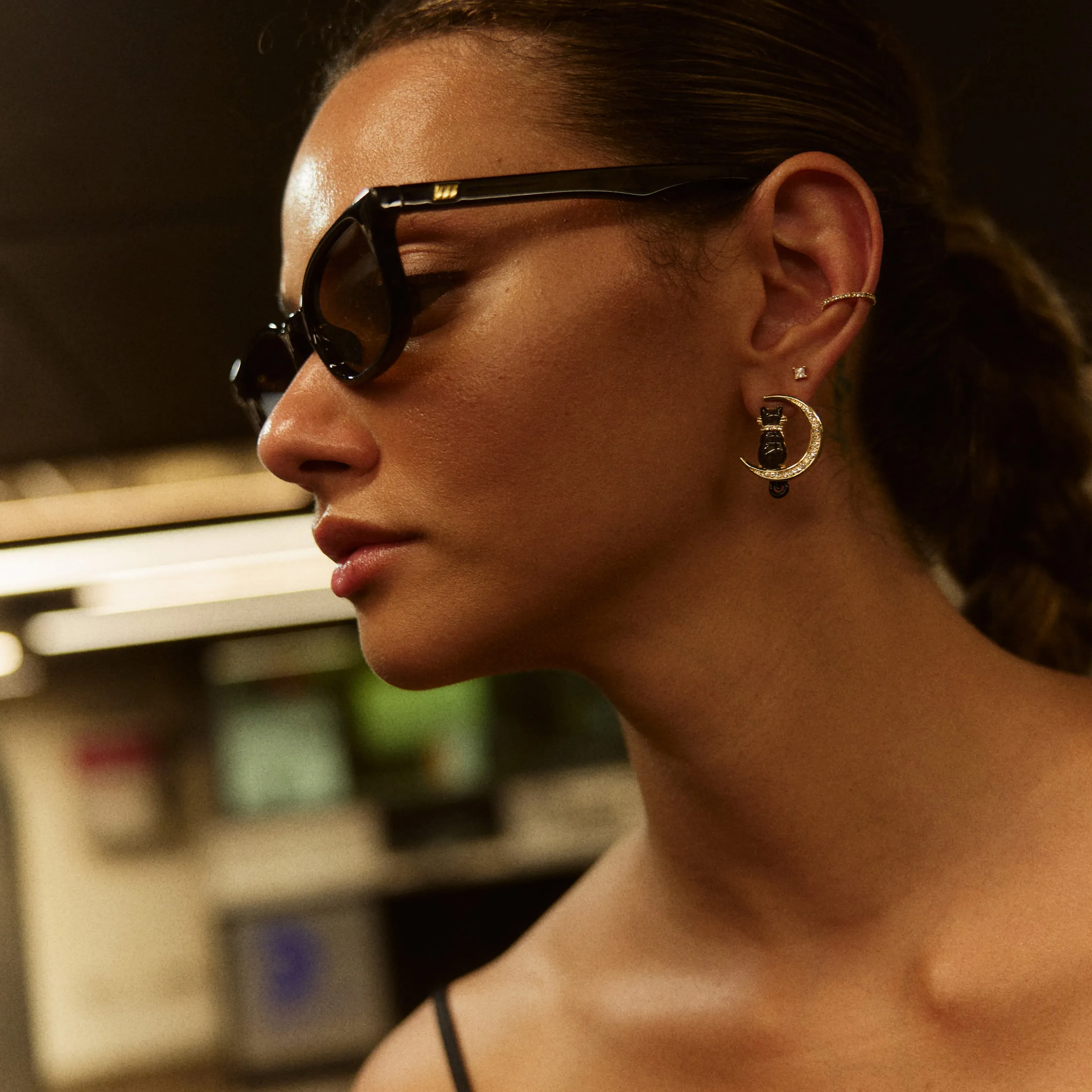 Night Prowl Cat Earrings sold by BaubleBar product image thumbnail 2