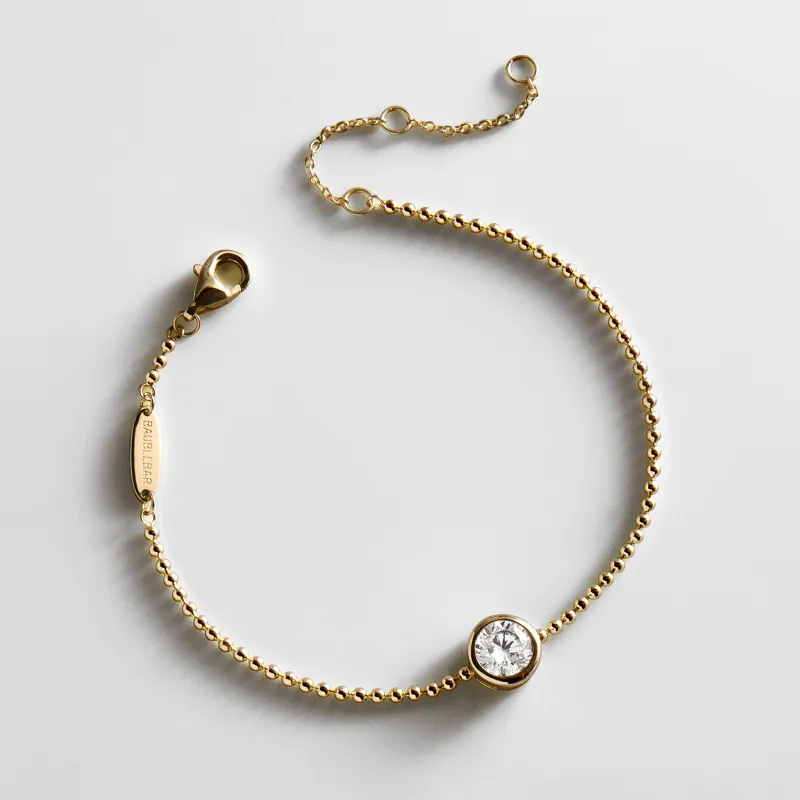 Eunice 14K Gold Crystal Bracelet - Round Cut made by BaubleBar