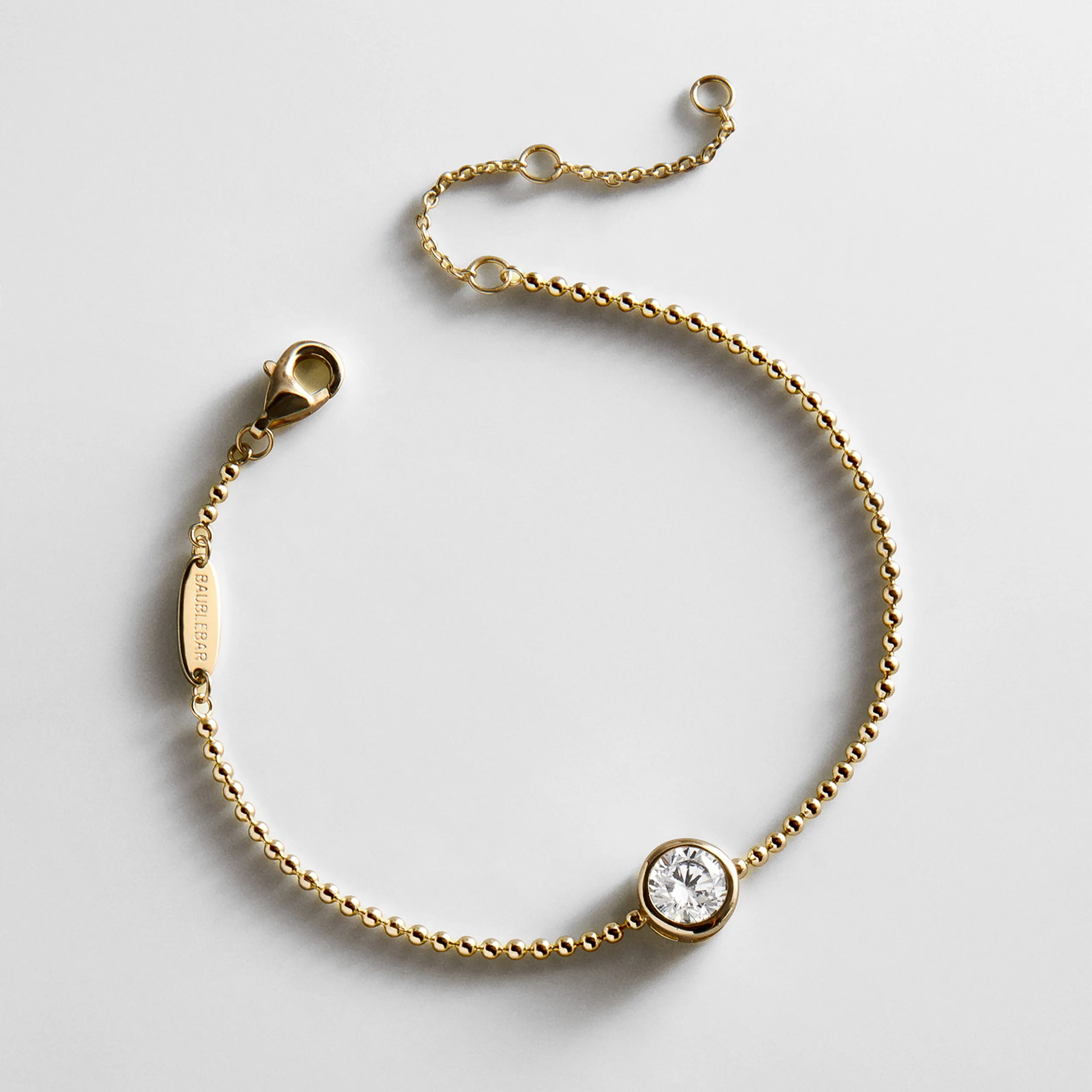 Eunice 14K Gold Crystal Bracelet - Round Cut sold by BaubleBar