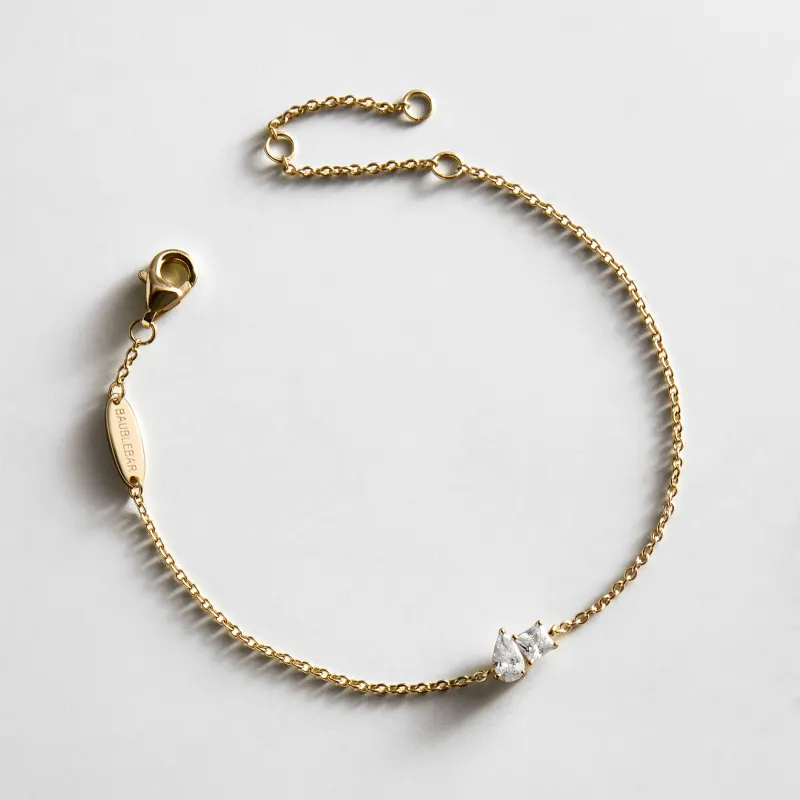 Eunice 14K Gold Crystal Bracelet - Toi et Moi Cut made by BaubleBar