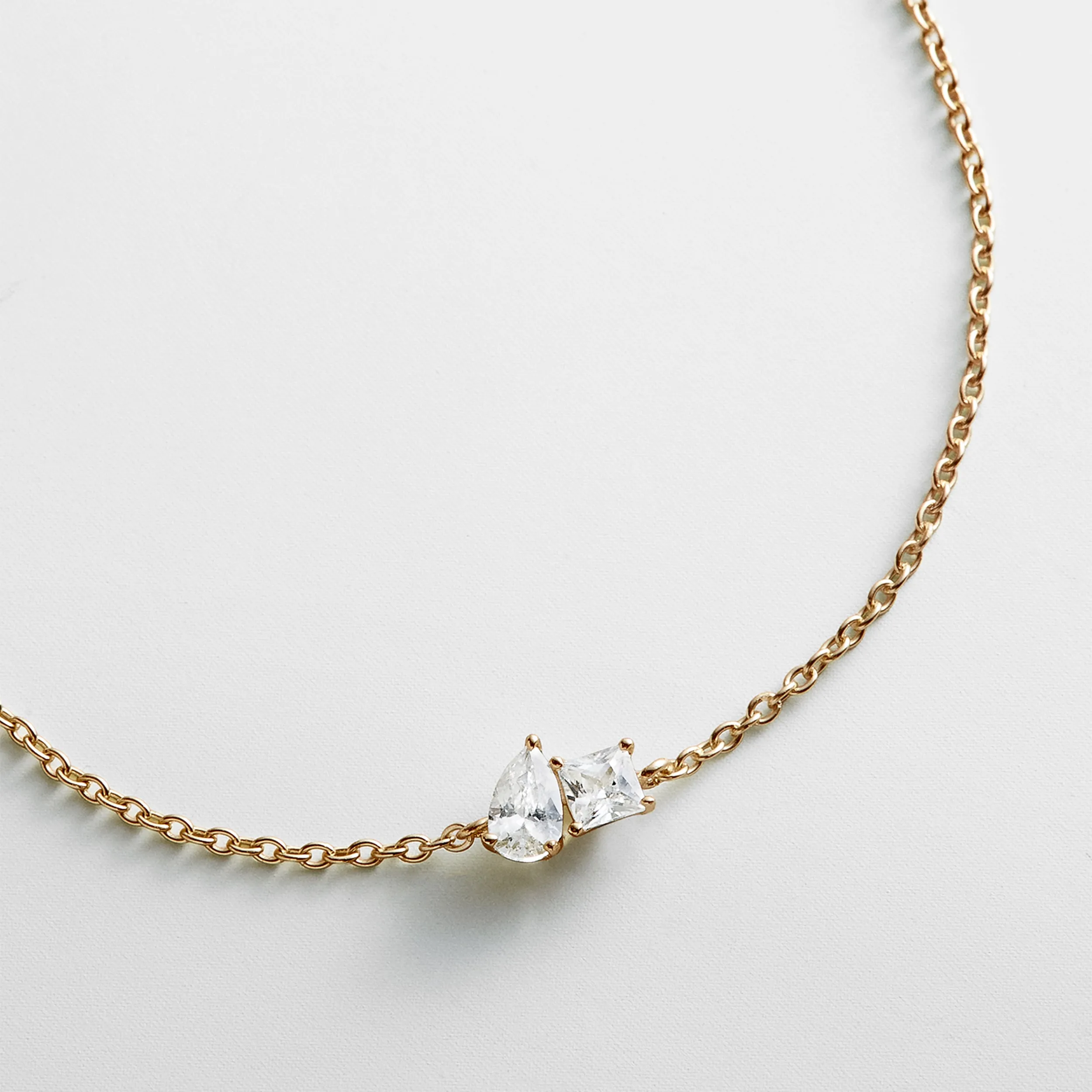 Eunice 14K Gold Crystal Bracelet - Toi et Moi Cut sold by BaubleBar product image thumbnail 3
